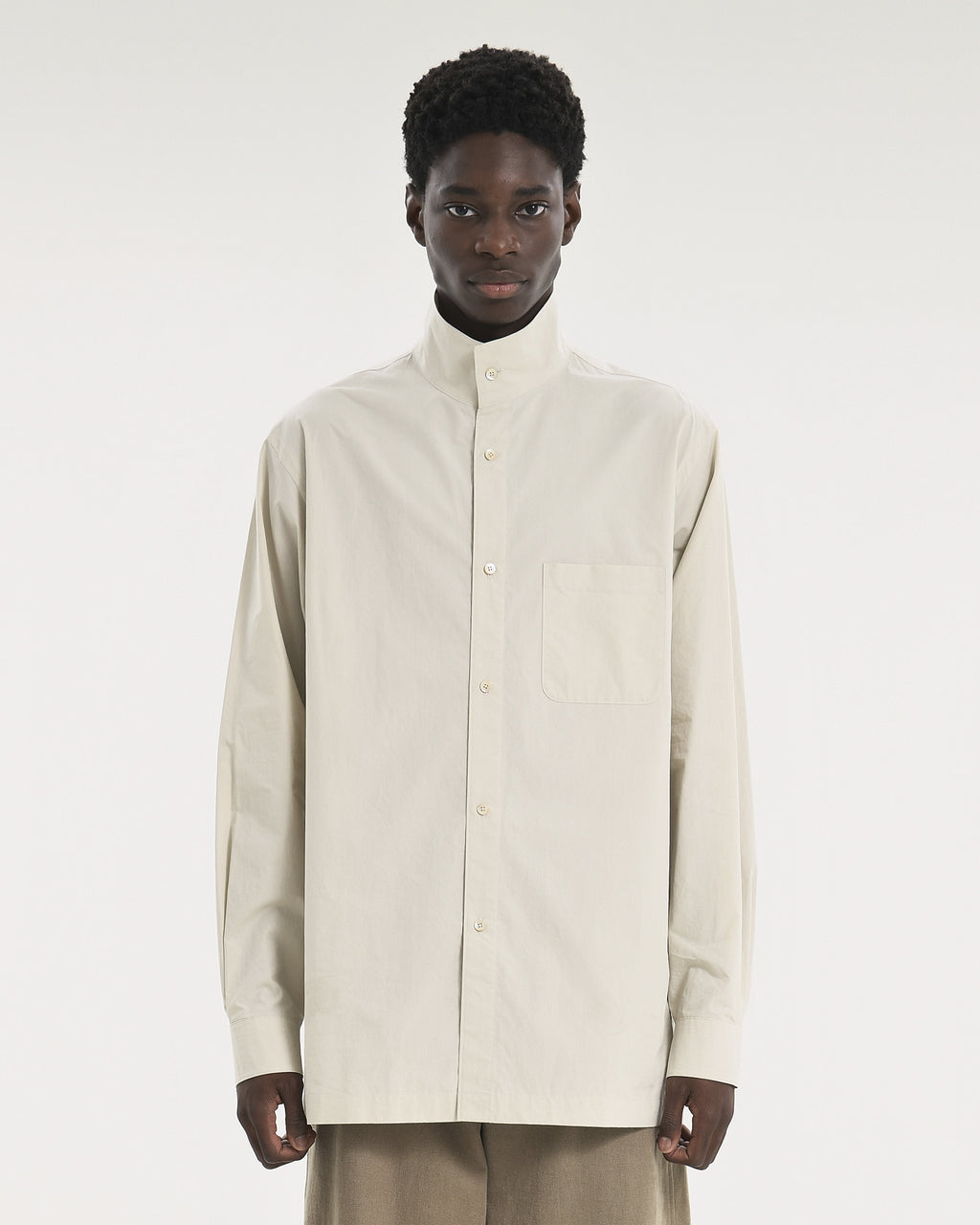 Brownyard - Stand Collar Shirt (Light Beige) product image 2 | TRAB K-Fashion Australia