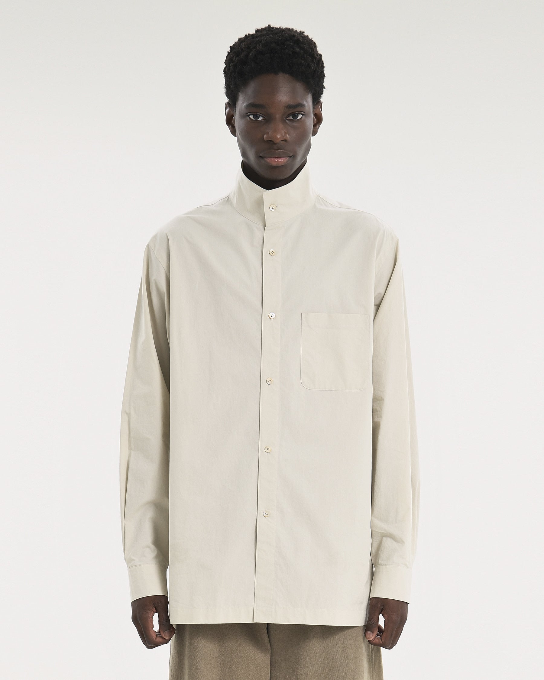 Brownyard - Stand Collar Shirt (Light Beige) product image 2 | TRAB K-Fashion Australia
