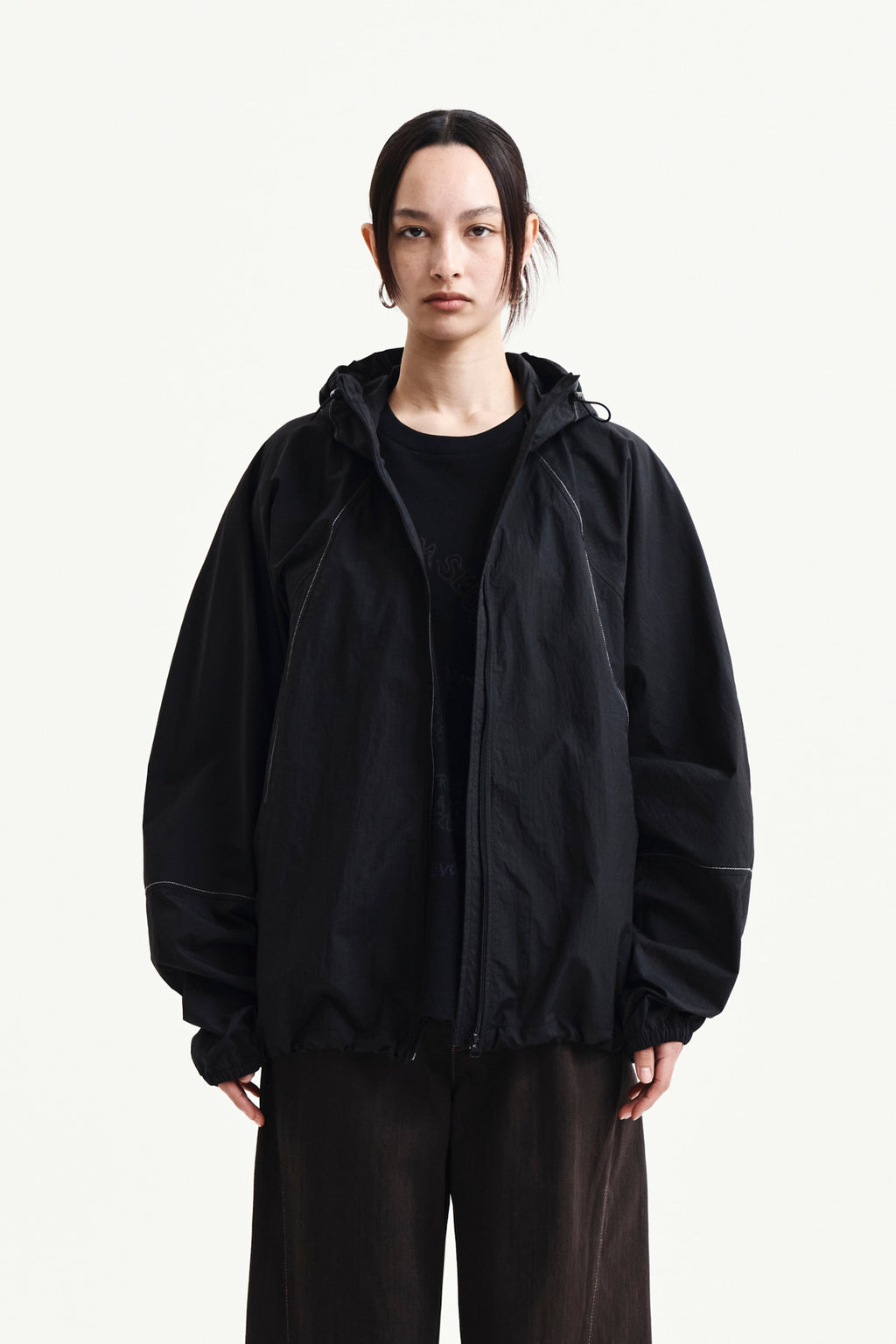 Matin Kim - Back Logo Hoody Wind Breaker (Black) product image 16 | TRAB K-Fashion Australia
