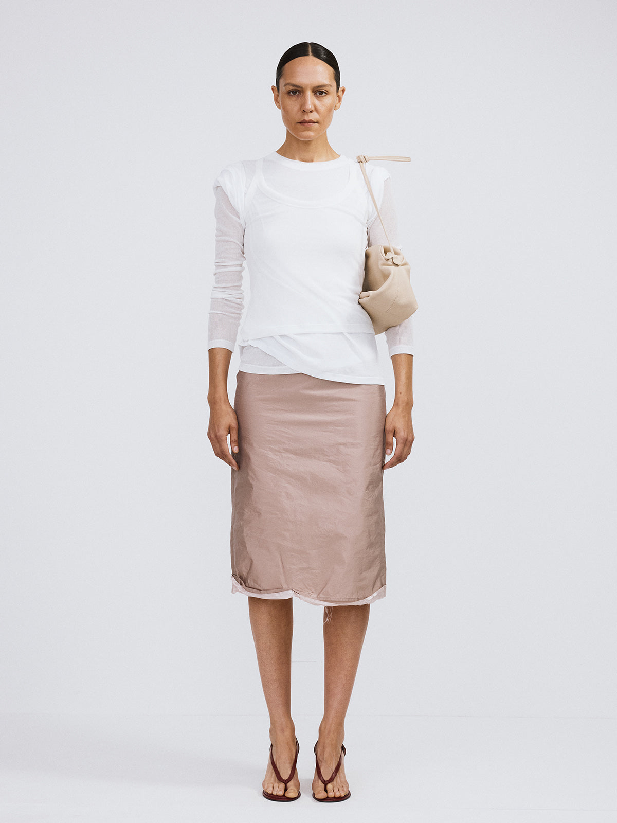 Recto - Sheer Jersey Tank Top (Off White) product image 2 | TRAB K-Fashion Australia