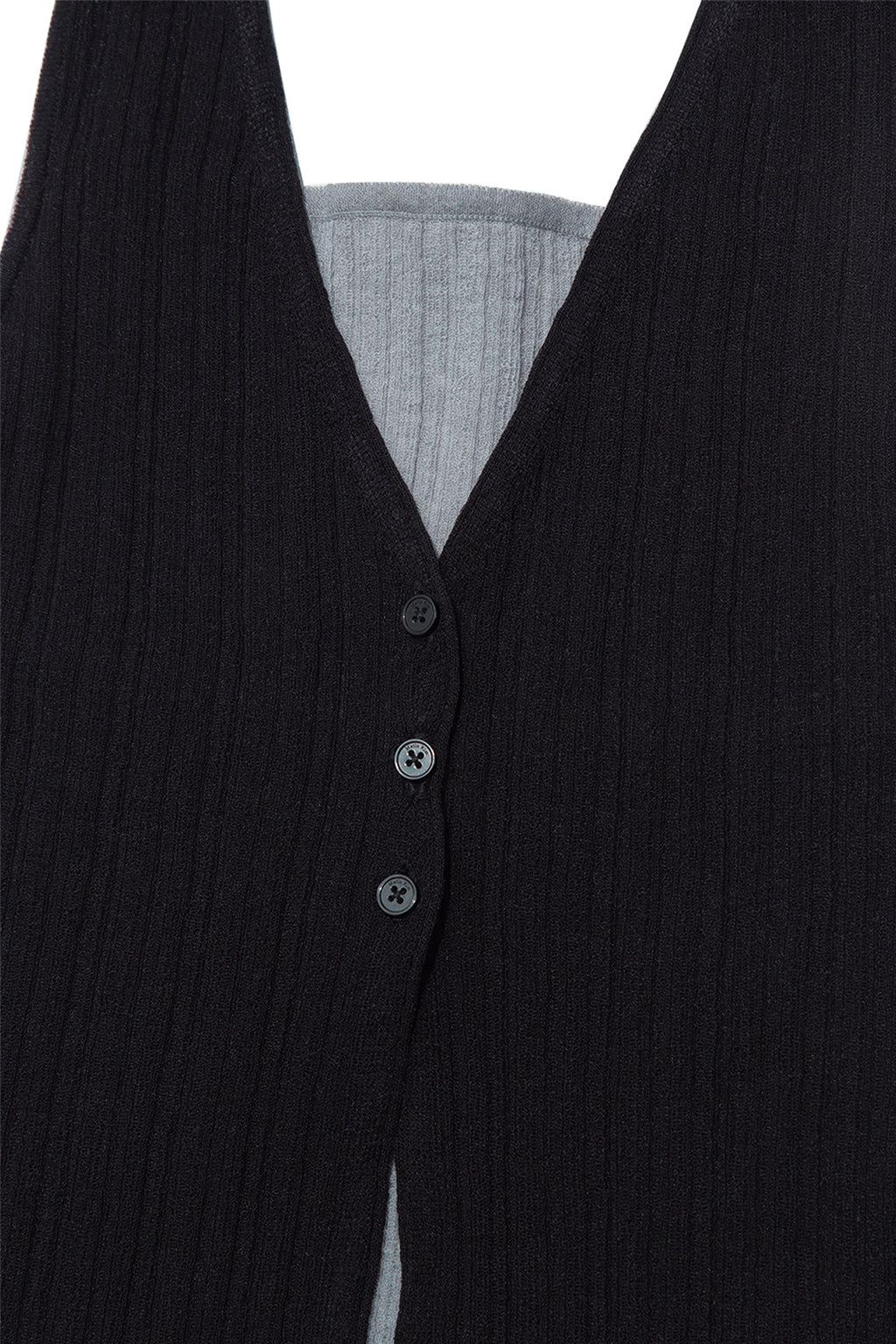 Matin Kim - Layered Button Halter Neck Top (Black) product image 4 | TRAB K-Fashion Australia