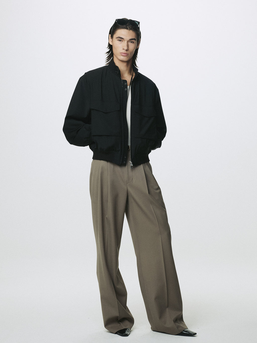 Tonywack - Wool Double Pleats Extra-Wide Trousers (Taupe) product image 4 | TRAB K-Fashion Australia
