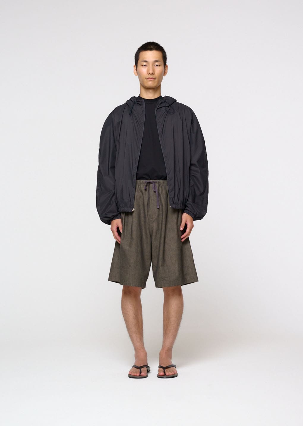 Amomento - Linen Drawstring Shorts (Brown) product image 2 | TRAB K-Fashion Australia