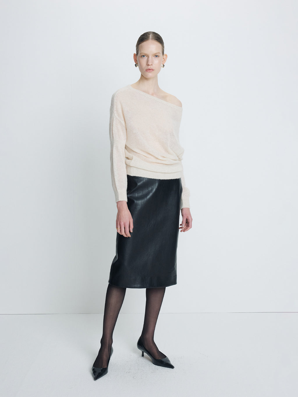 Tonywack - Convertible Rib-Band Knit Top (Ivory) product image 1 | TRAB K-Fashion Australia