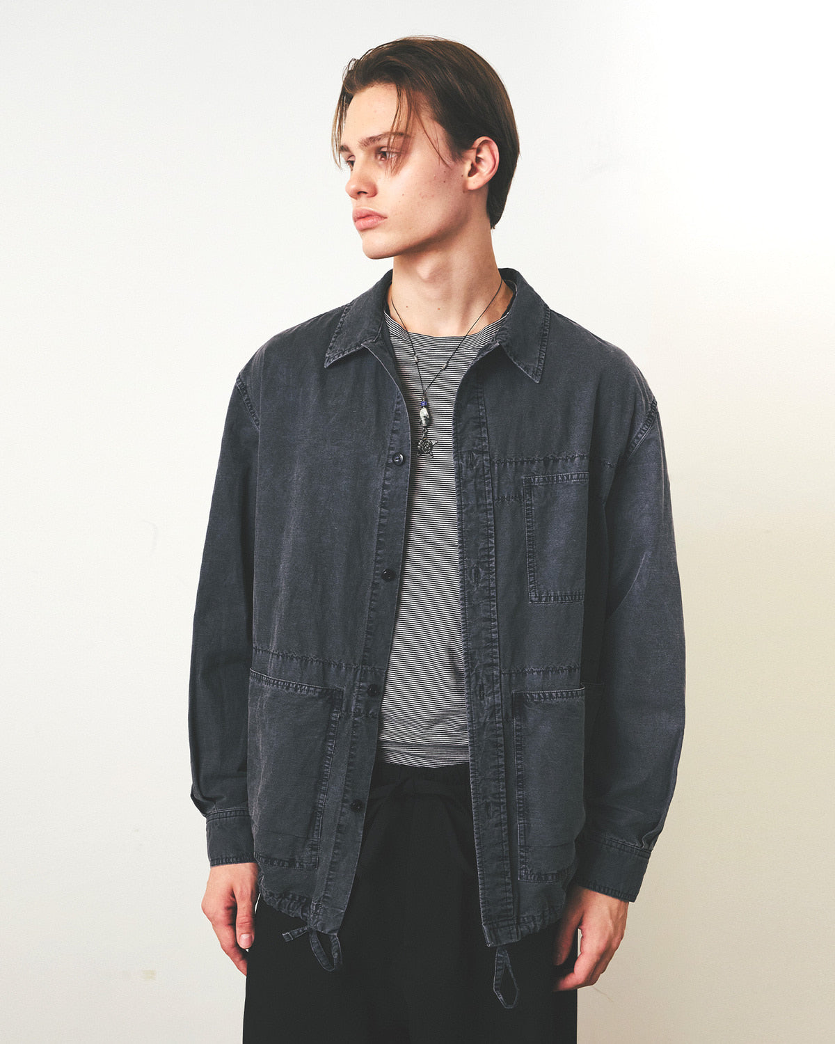 Eastlogue - Carpenter Shirts Jacket (Pigment D.navy Linen) product image 3 | TRAB K-Fashion Australia