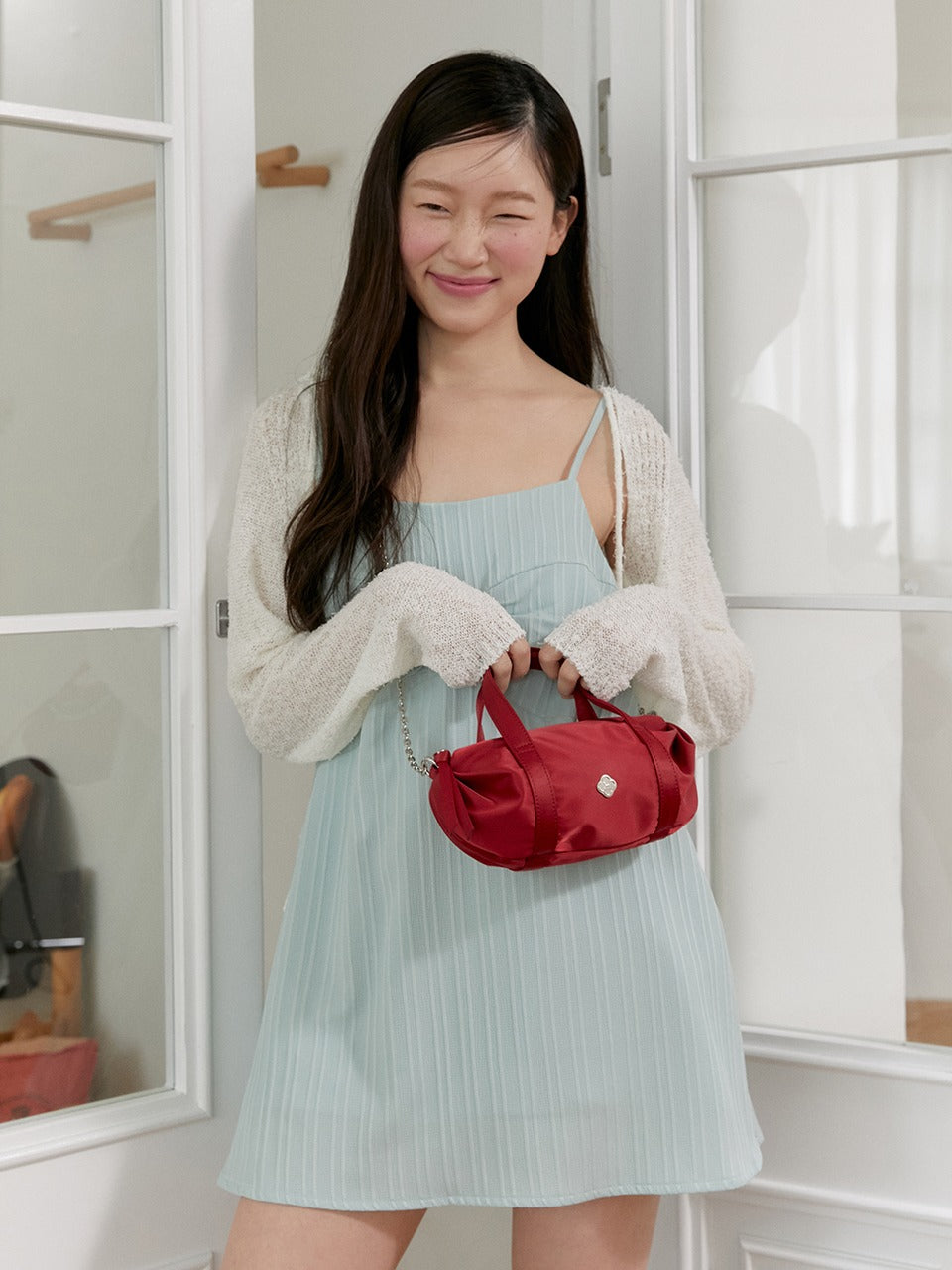 Margarin Fingers - [mf X Heeari] Aurora Shirring Mini Chain Bag (Red) product image 1 | TRAB K-Fashion Australia