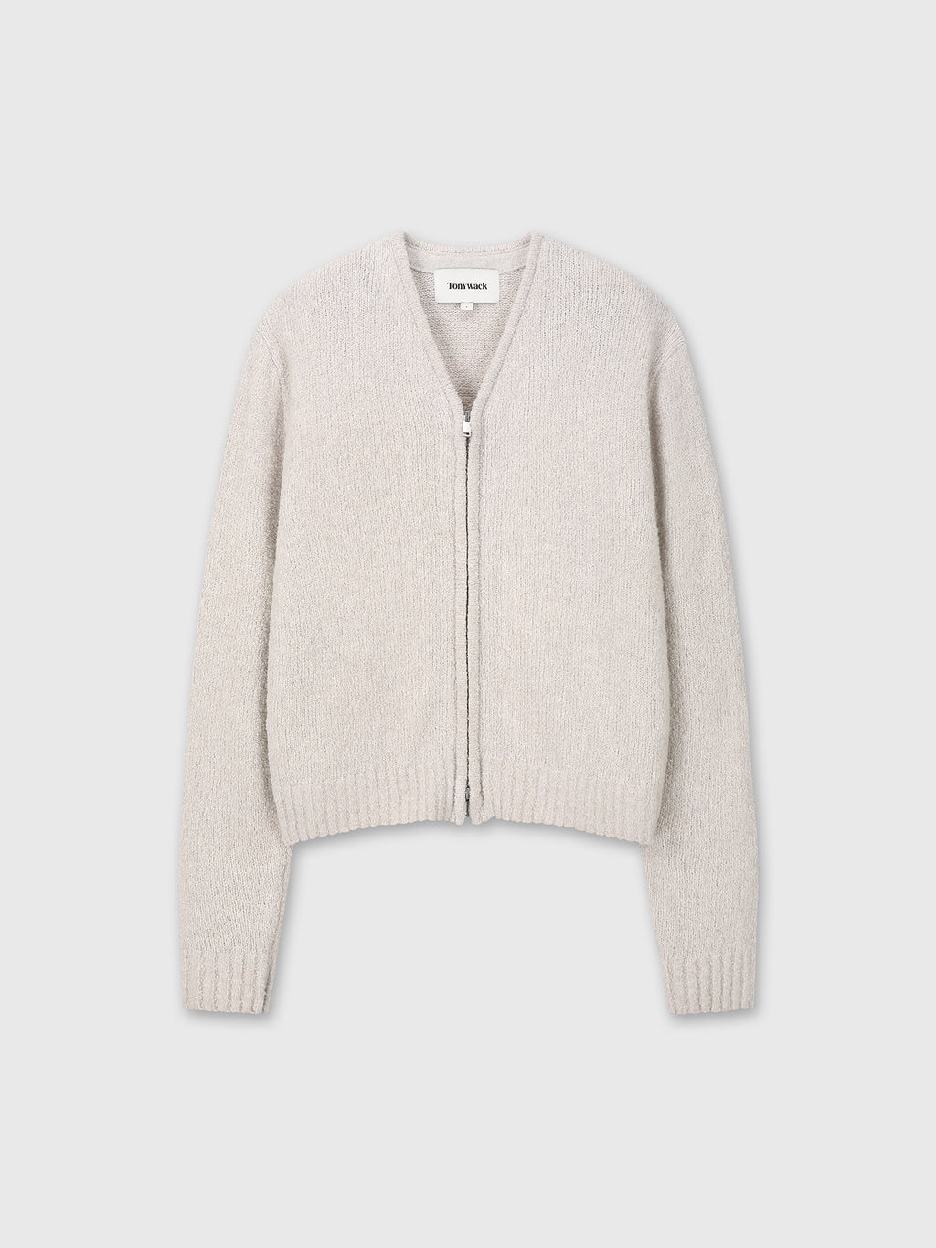 Tonywack - Baby Alpaca Brushed Zip Cardigan (Ecru) product image 7 | TRAB K-Fashion Australia