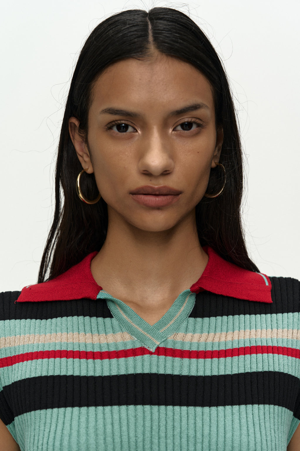 Andersson Bell - Color-Blocked Knit Polo Vest (Blue/Red) product image 5 | TRAB K-Fashion Australia