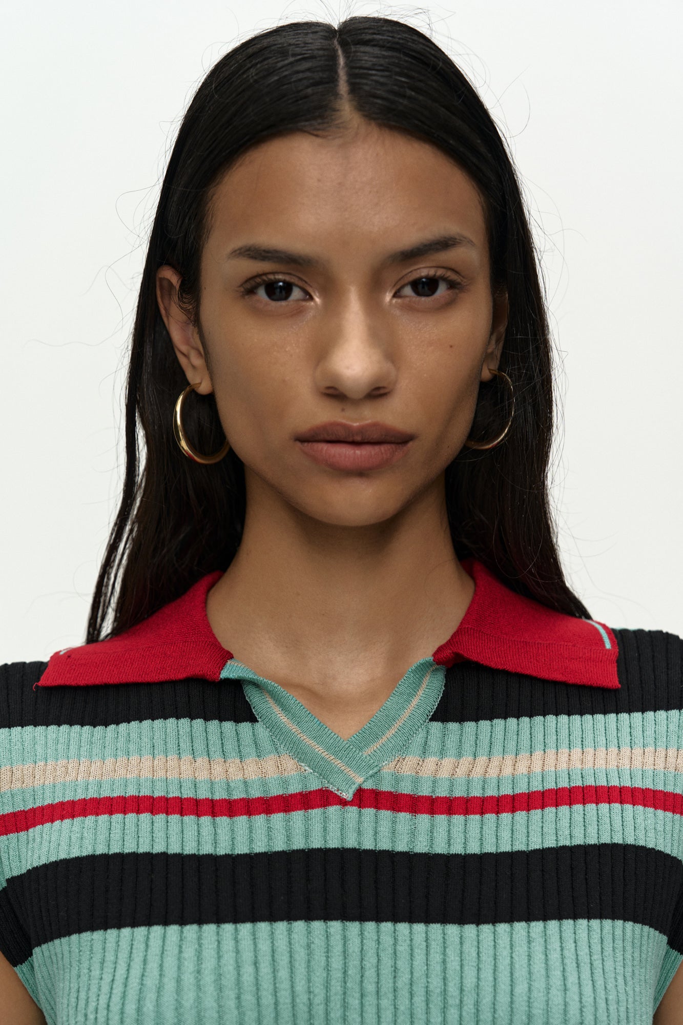 Andersson Bell - Color-Blocked Knit Polo Vest (Blue/Red) product image 5 | TRAB K-Fashion Australia