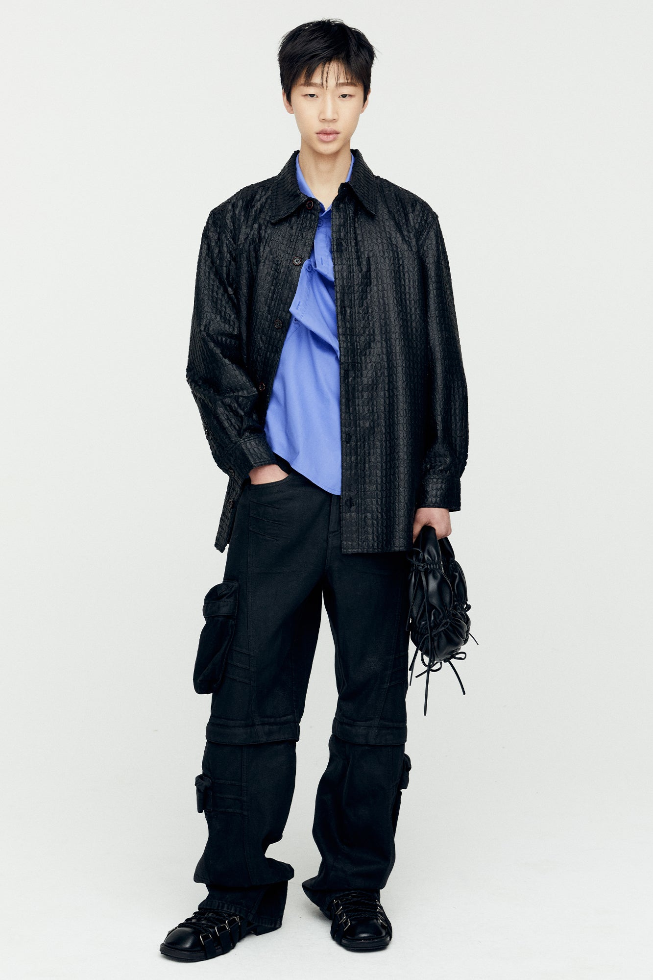 Andersson Bell - Cargo Coated Wide-Leg Jeans (Black) product image 5 | TRAB K-Fashion Australia