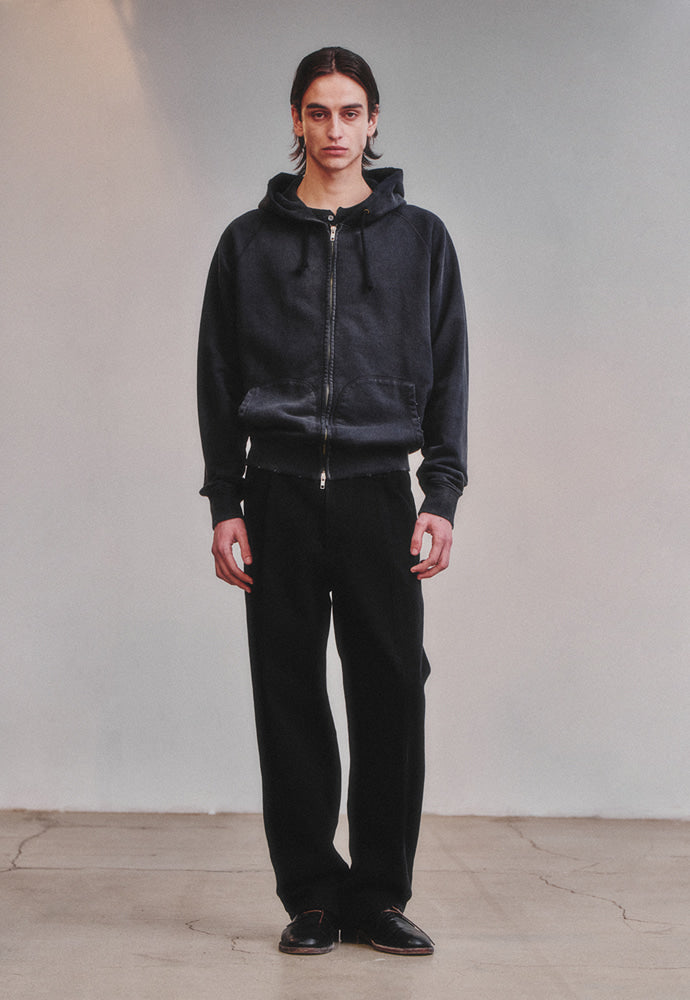Art if acts - Garment Dyed Sweat Hooded Zip-Up (Black) product image 3 | TRAB K-Fashion Australia