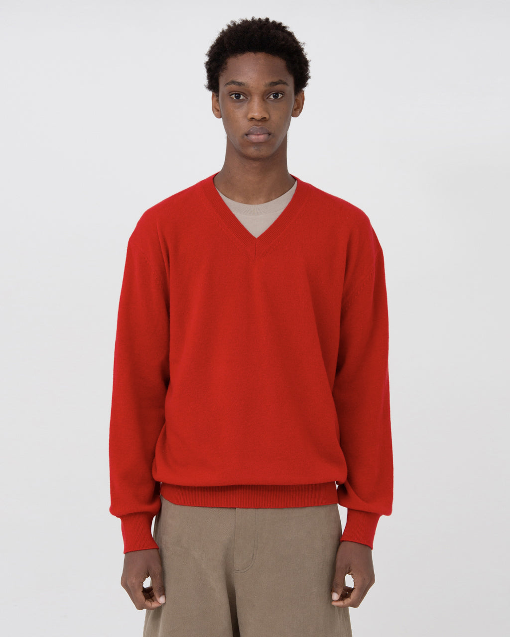 Brownyard - Extra Super Fine V Neck Knit (Red) product image 1 | TRAB K-Fashion Australia