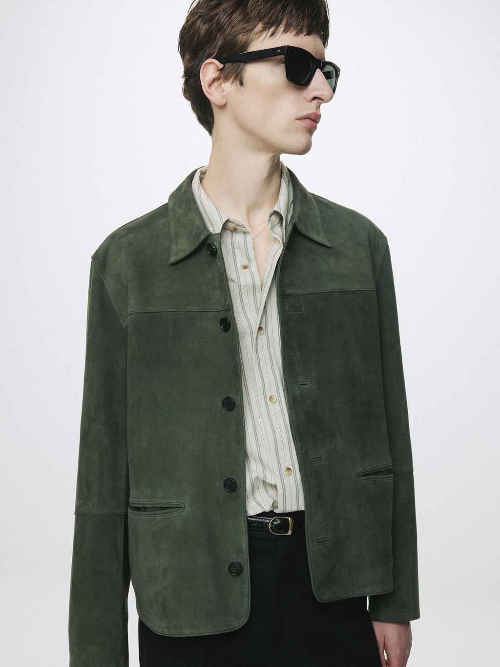 Tonywack - Goat Suede Chore Jacket (Faded Green) product image 1 | TRAB K-Fashion Australia