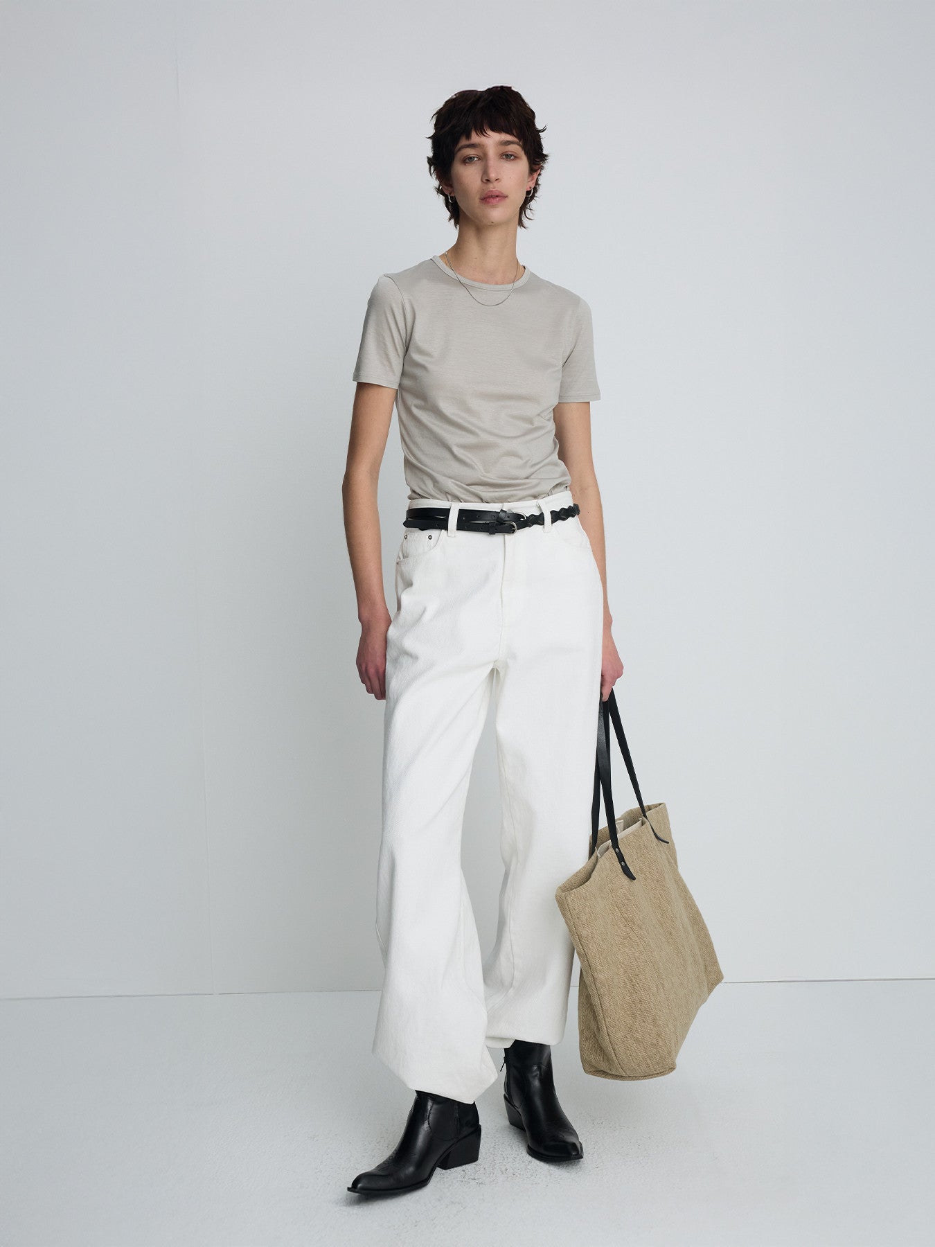 Tonywack - Tencel Short Sleeve T-Shirt (Light Grey) product image 6 | TRAB K-Fashion Australia