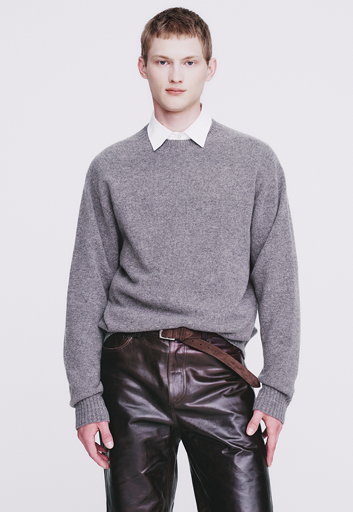 Tonywack - Cashmere Whole Garment Saddle Neck Sweater (Warm Grey) product image 6 | TRAB K-Fashion Australia