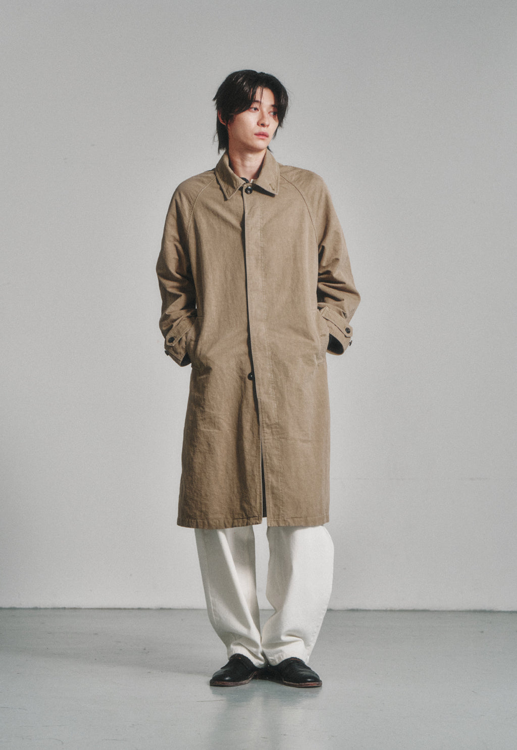 Art if acts - Garment Washed Bal Collar Coat (Cave) product image 5 | TRAB K-Fashion Australia
