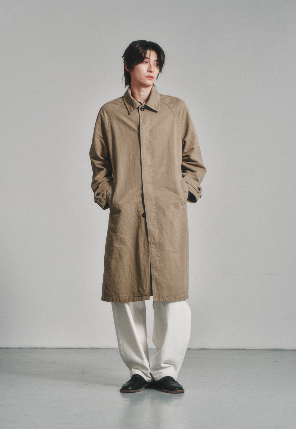 Art if acts - Garment Washed Bal Collar Coat (Cave) product image 5 | TRAB K-Fashion Australia