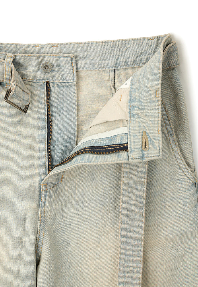 Art if acts - Belted Wide Denim Pants (Bleached Indigo) product image 10 | TRAB K-Fashion Australia