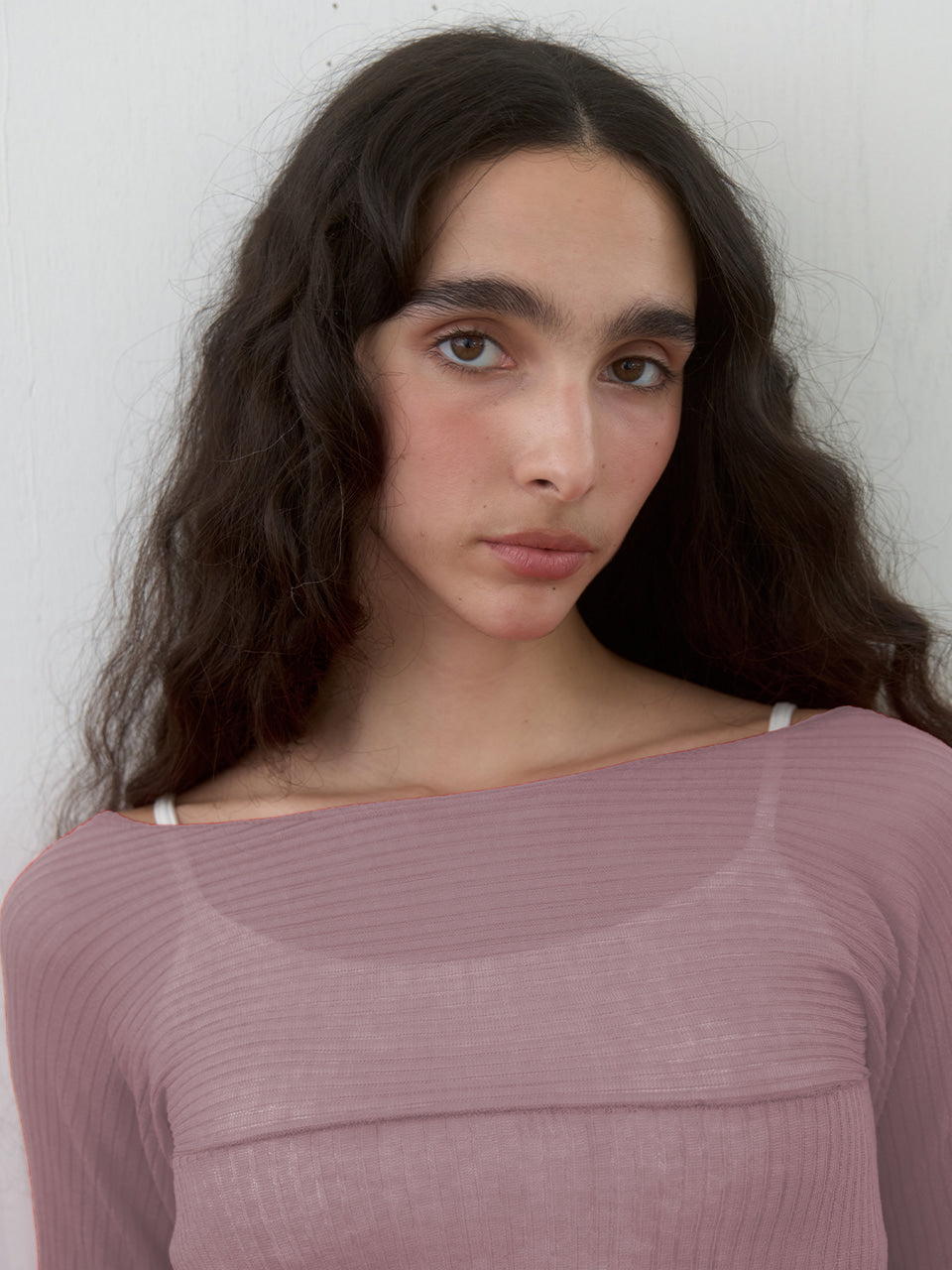Kijun - Sheer Boatneck Knit Dusty (Pink) product image 6 | TRAB K-Fashion Australia