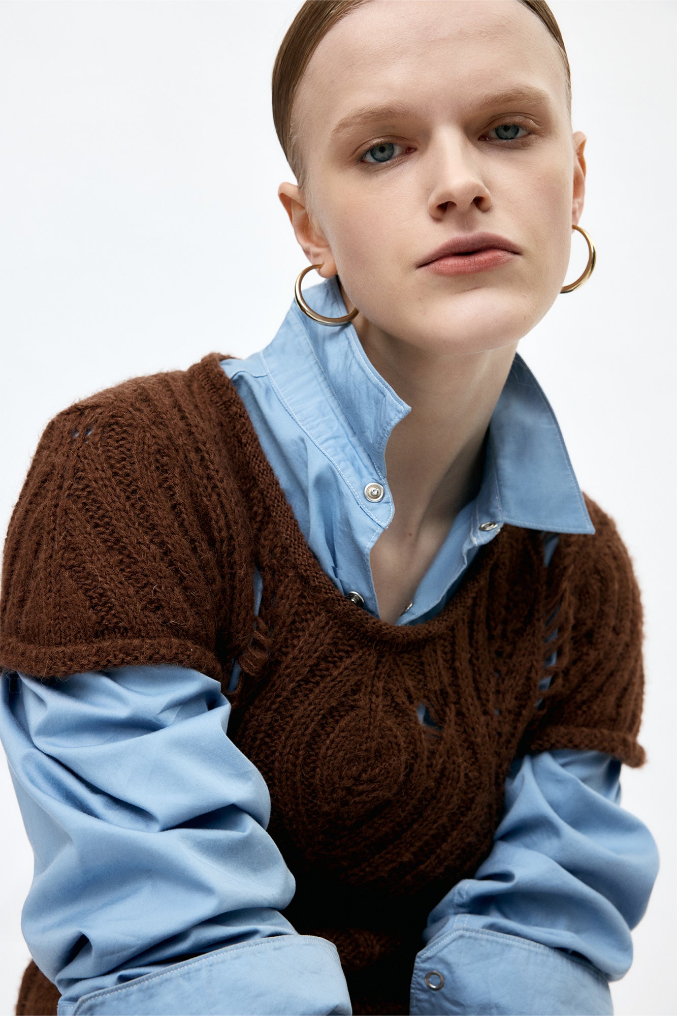 Andersson Bell - Cap Sleeve Sweater Layered Top (Brown) product image 9 | TRAB K-Fashion Australia