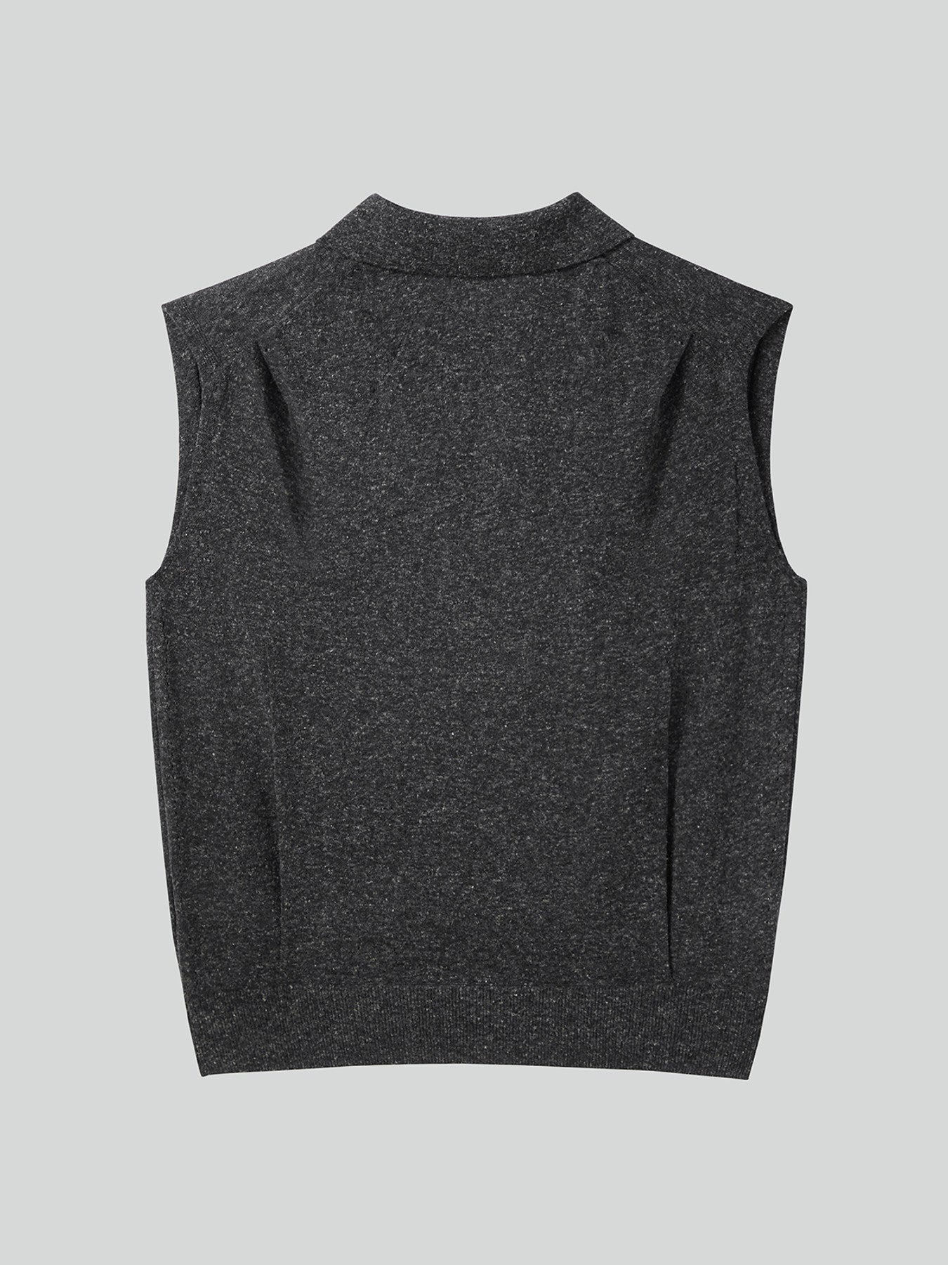 Recto - Linen Blend Polo Knit Vest (Charcoal Grey) product image 6 | TRAB K-Fashion Australia