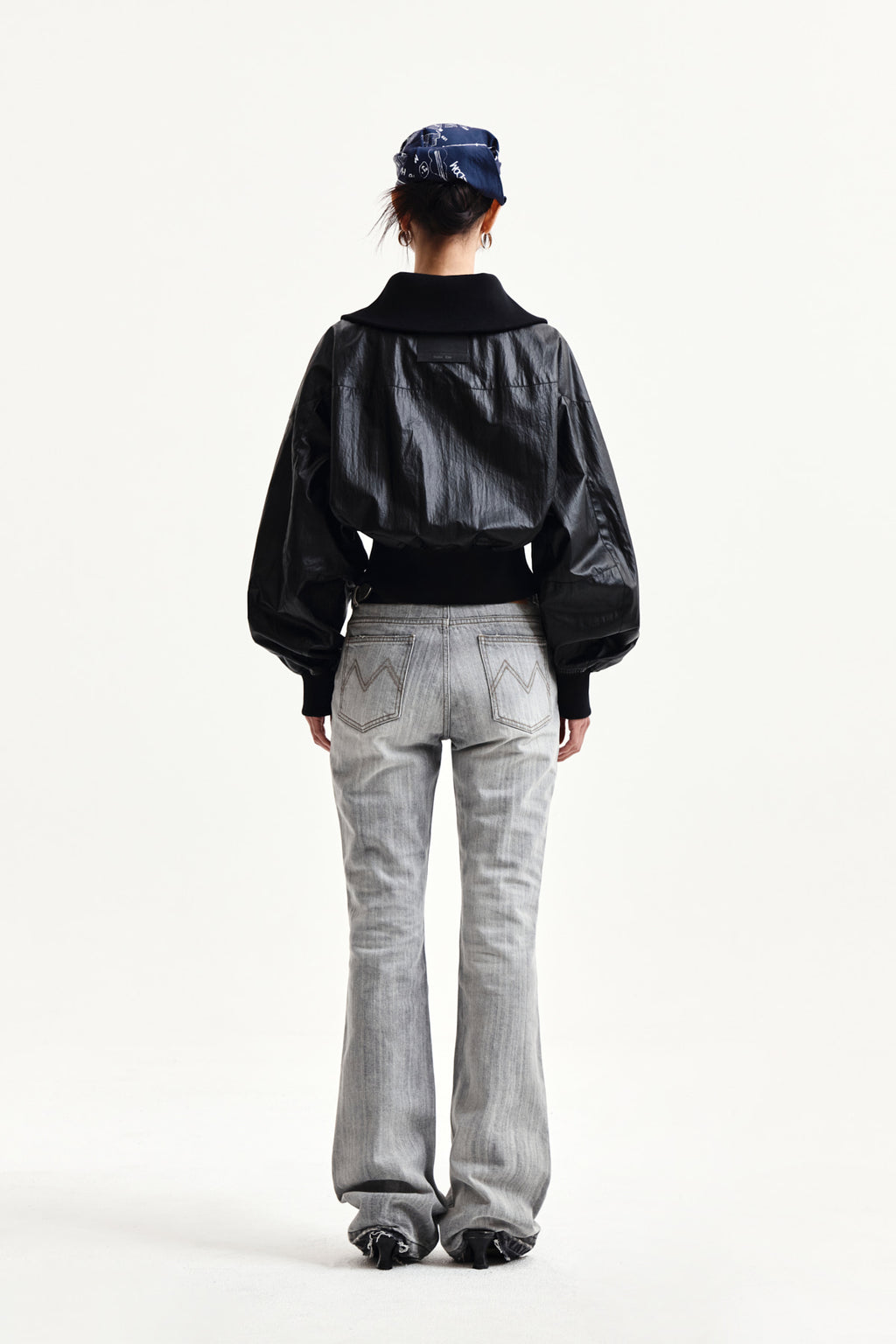 Matin Kim - Washed Point Boots Cut Denim Pants (Grey) product image 7 | TRAB K-Fashion Australia