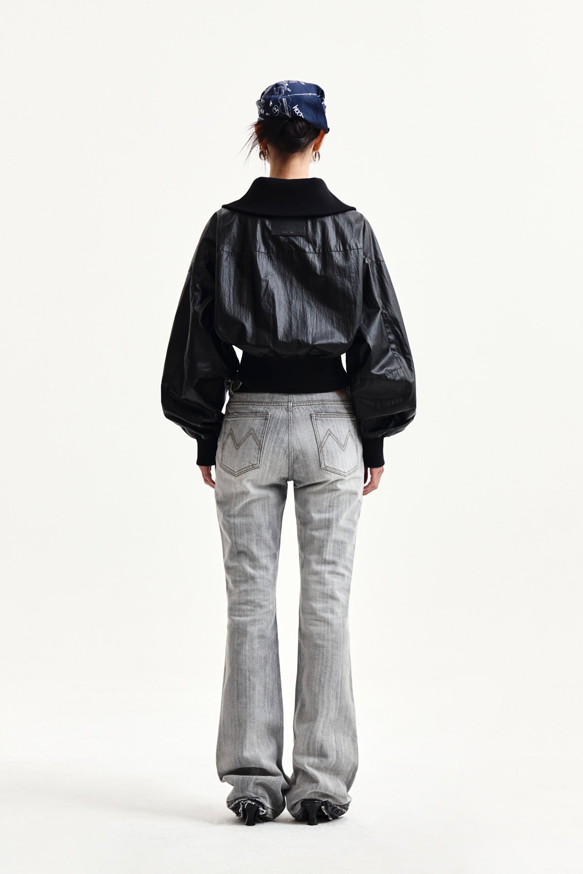 Matin Kim - Washed Point Boots Cut Denim Pants (Grey) product image 7 | TRAB K-Fashion Australia