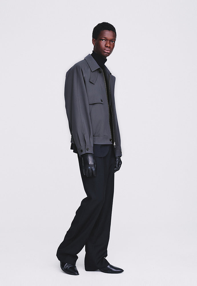 Tonywack - Hard Twist Wool Twill Gun Flap Blouson Jacket (Slate Grey) product image 4 | TRAB K-Fashion Australia