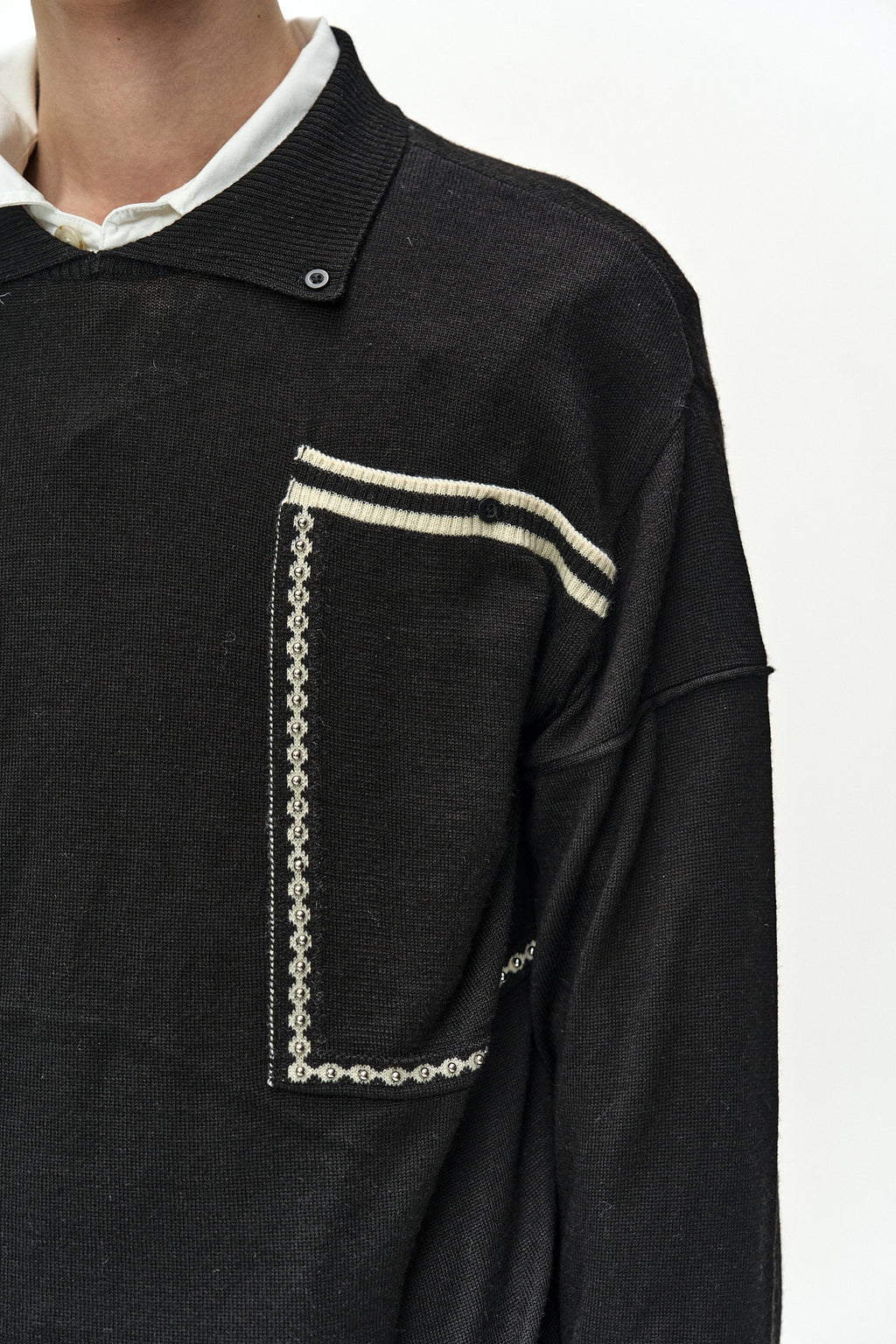 Andersson Bell - Big Pocket Polo Sweater (black) (Black) product image 6 | TRAB K-Fashion Australia