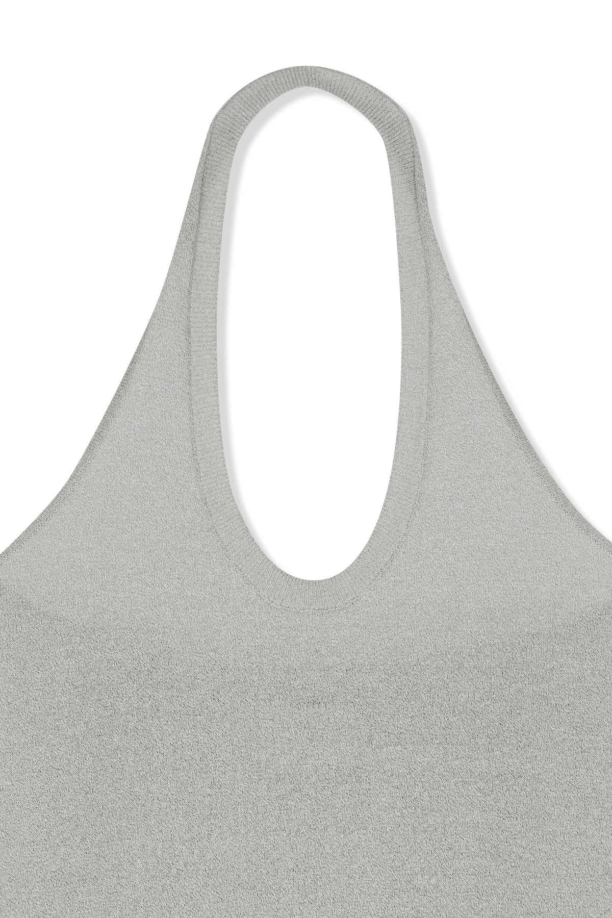 Matin Kim - Layered Tie Halter Neck Knit Top (Light Grey) product image 8 | TRAB K-Fashion Australia