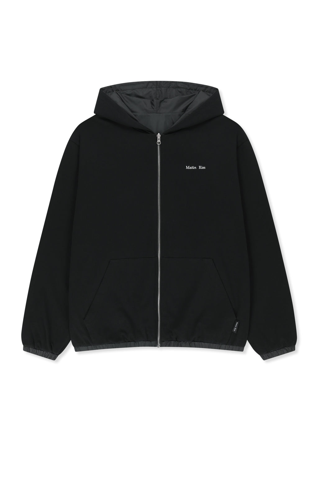 Matin Kim - Double Face Hoody Zip Up (Black) product image 3 | TRAB K-Fashion Australia