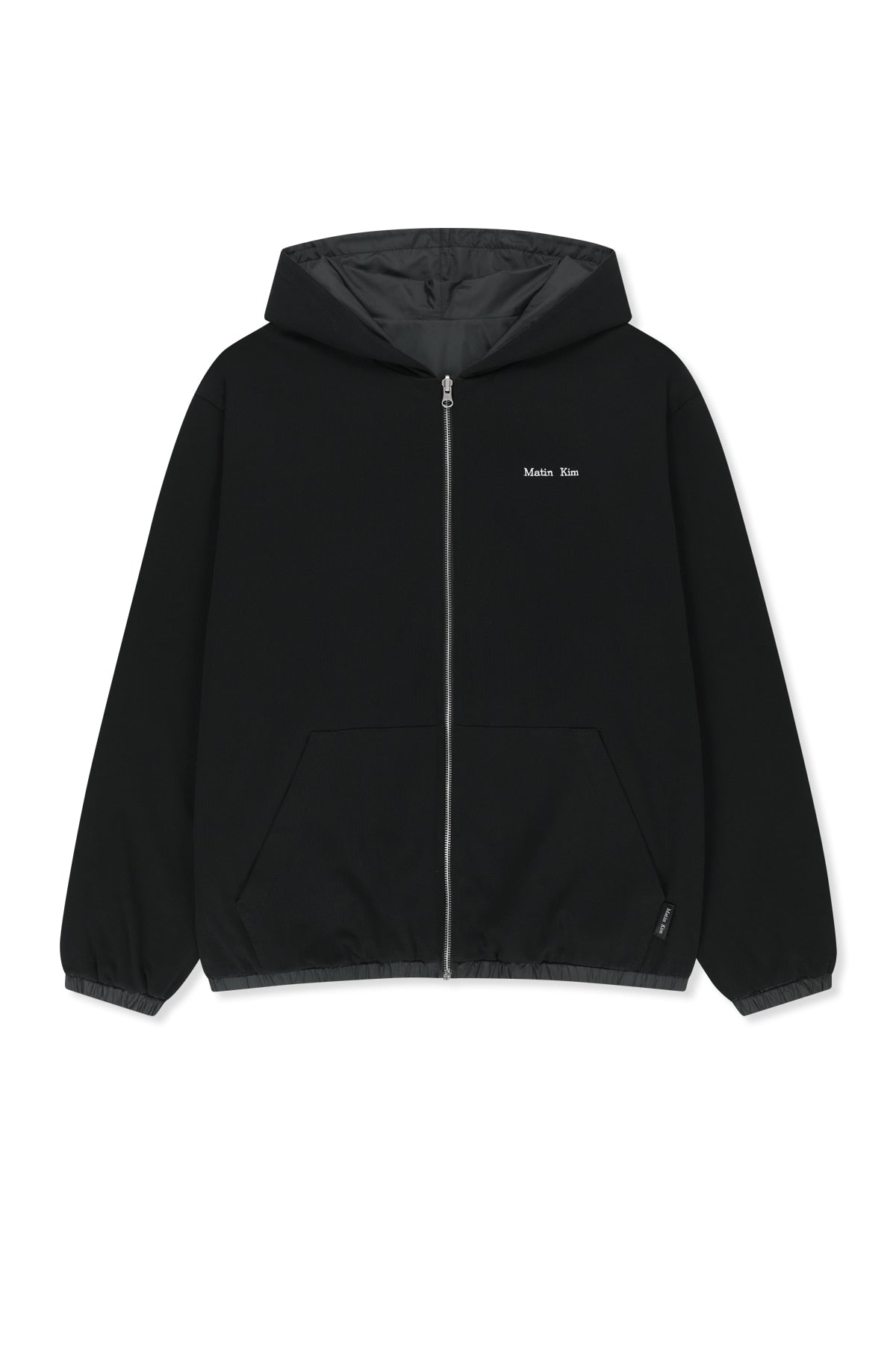 Matin Kim - Double Face Hoody Zip Up (Black) product image 3 | TRAB K-Fashion Australia