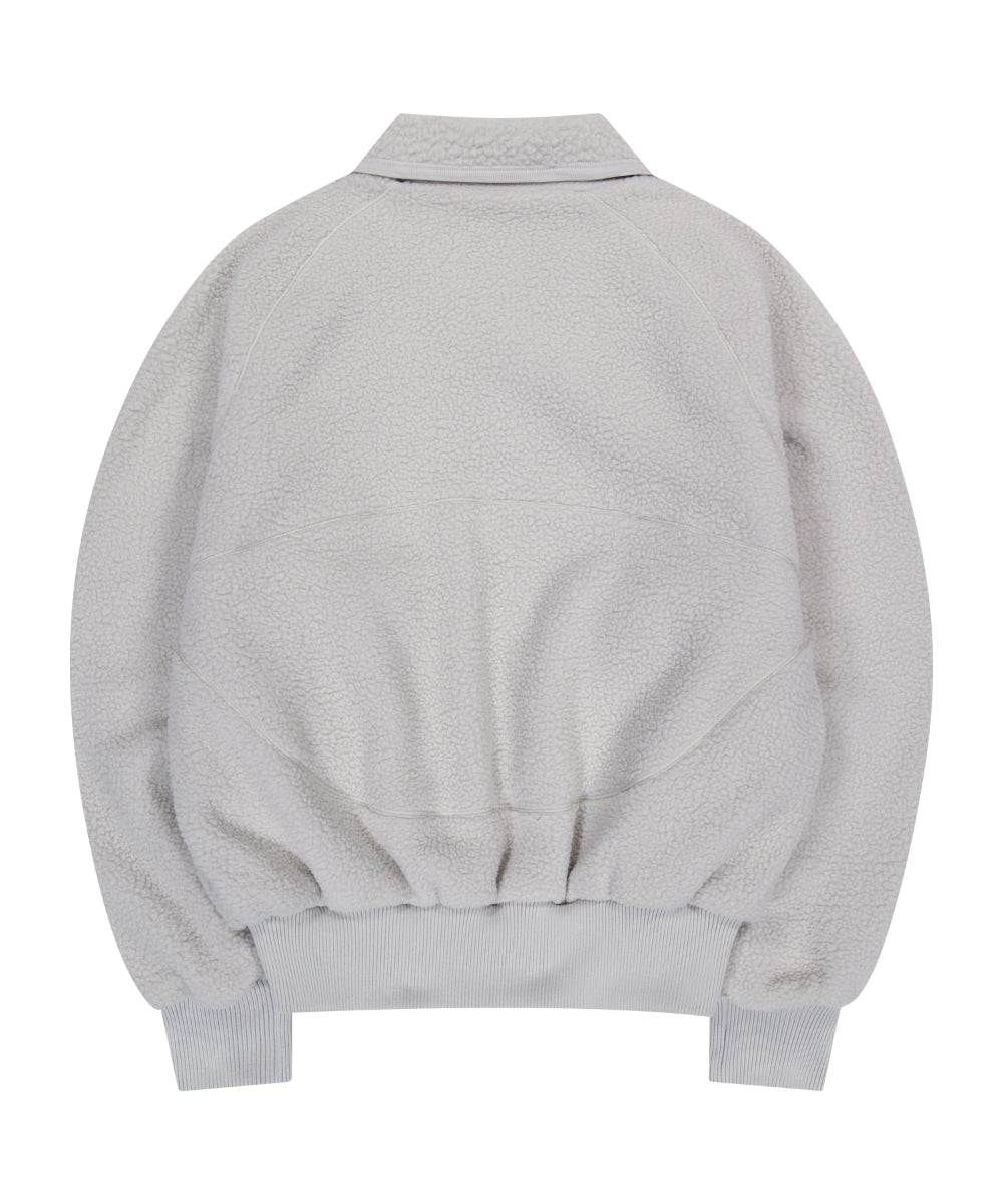 Coyseio - Round Collar Fleece Jacket (Light Grey) product image 7 | TRAB K-Fashion Australia