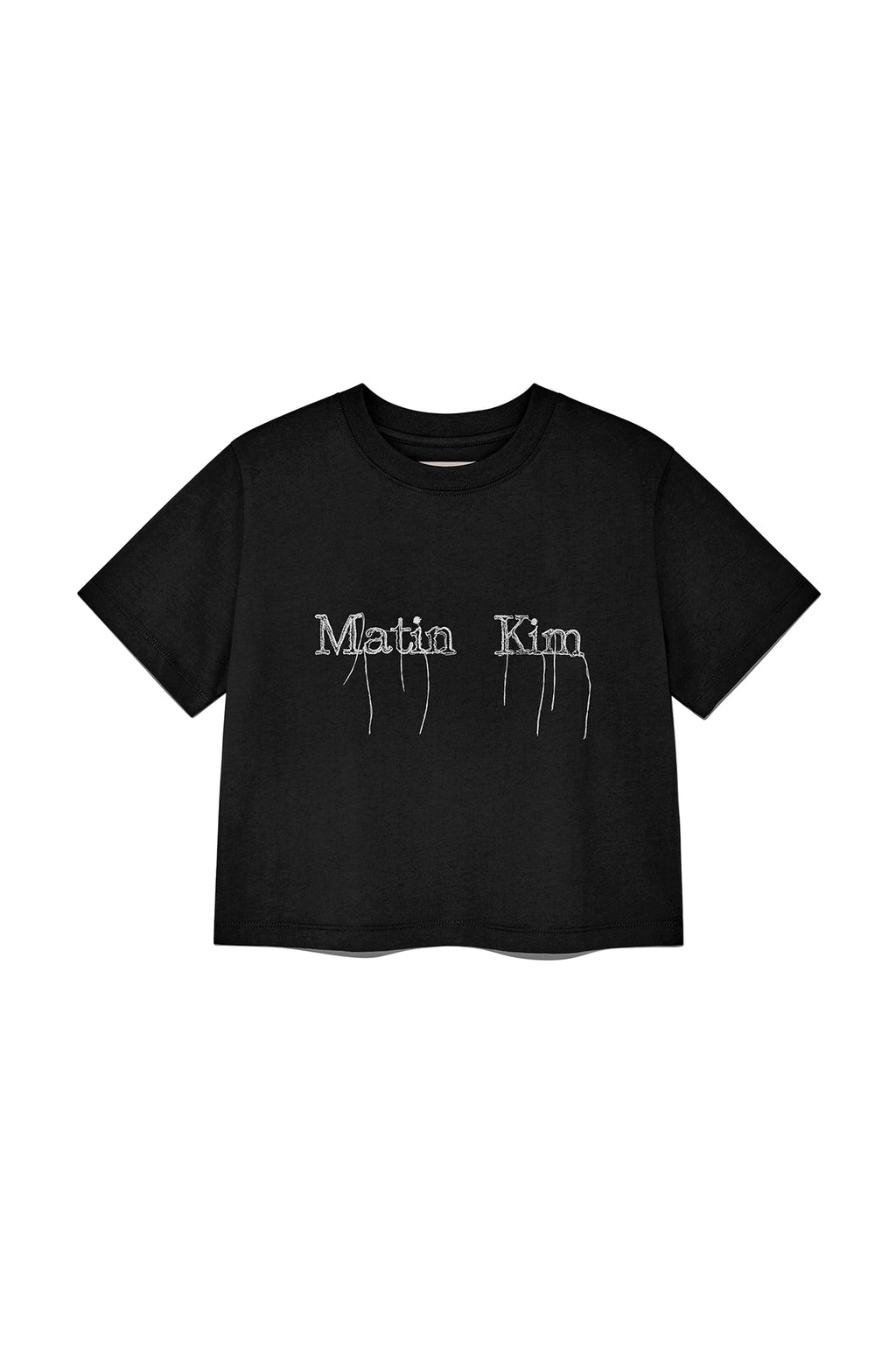 Matin Kim - Logo Thread Point Crop Top (Black) product image 1 | TRAB K-Fashion Australia