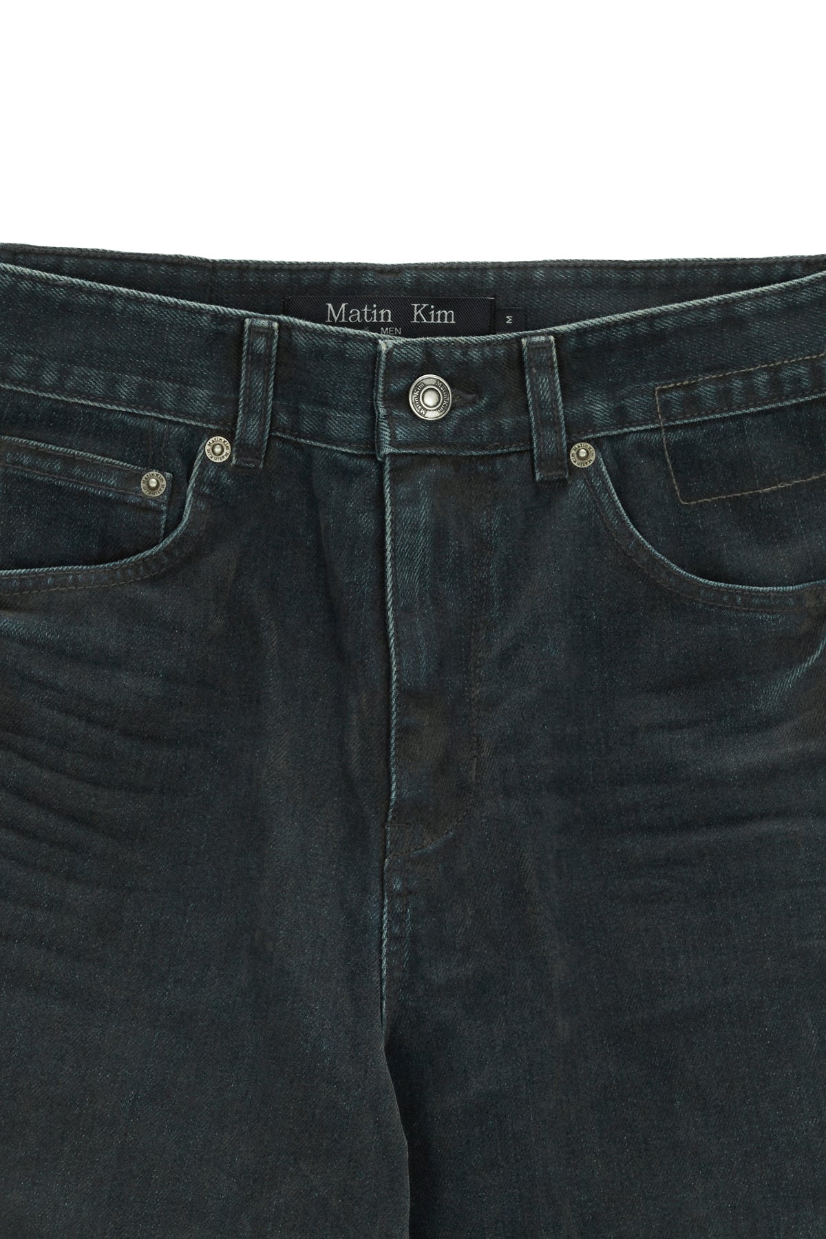 Matin Kim - Vintage Velvet Denim Pants (Blue) product image 3 | TRAB K-Fashion Australia