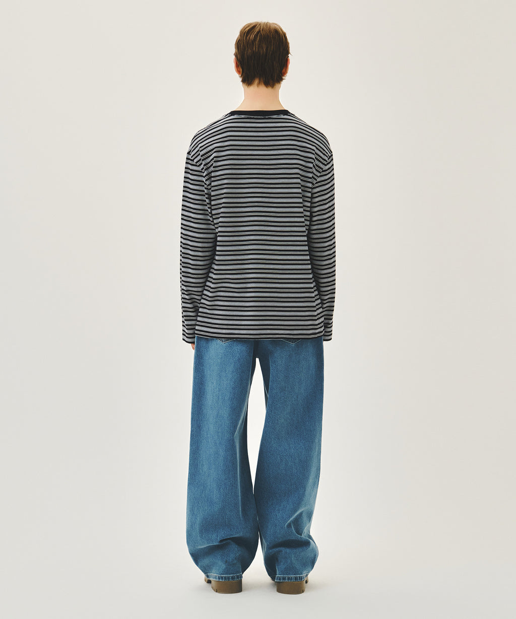 Marithe & Francois Girbaud - New M Low-waist Tuck Wide Denim Pants (Blue) product image 5 | TRAB K-Fashion Australia