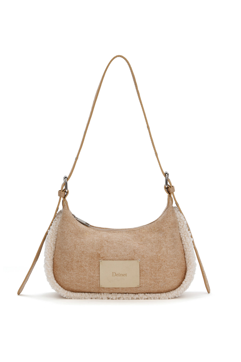 Deinet - Faux Suede Fur Mini Shoulder Bag (Beige) product image 1 | TRAB K-Fashion Australia