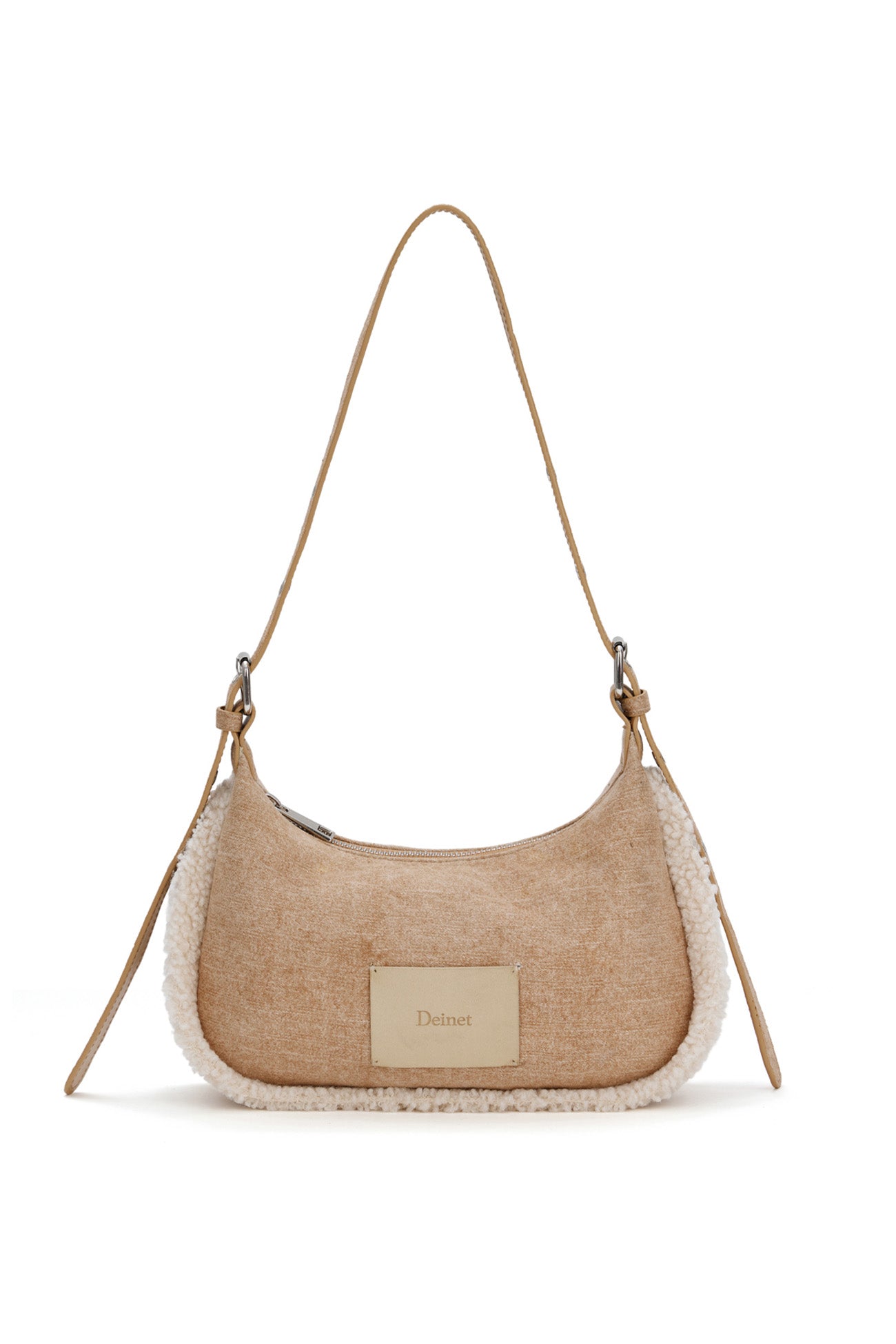 Deinet - Faux Suede Fur Mini Shoulder Bag (Beige) product image 1 | TRAB K-Fashion Australia