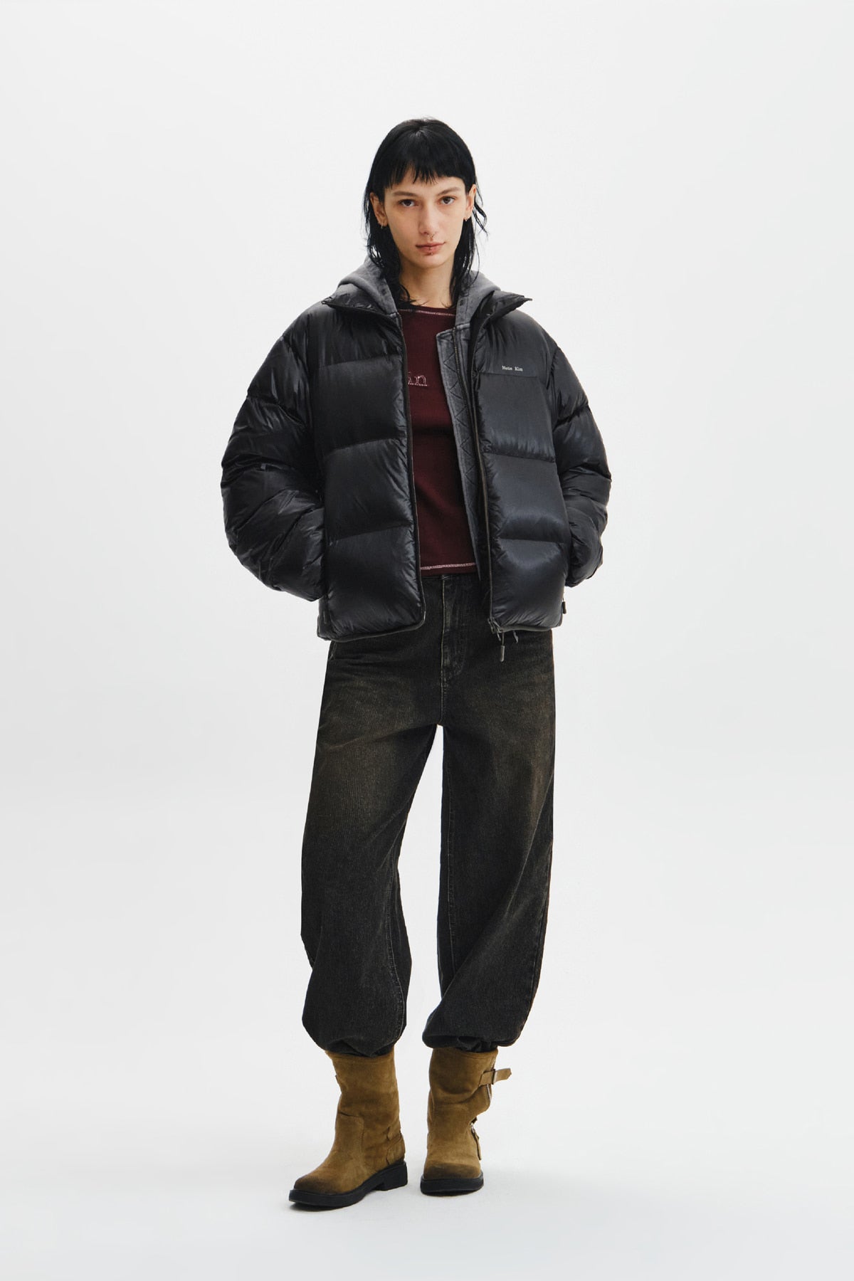 Matin Kim - Icon Logo Down Jumper (Black) product image 13 | TRAB K-Fashion Australia