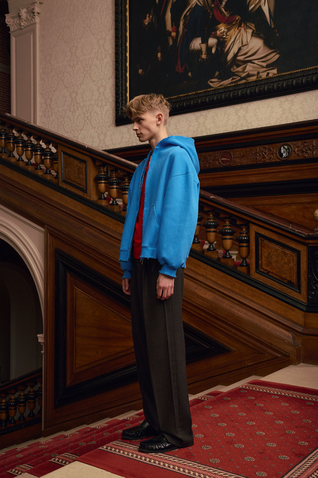 STU - Hoodie Zip-up (Blue) product image 2 | TRAB K-Fashion Australia