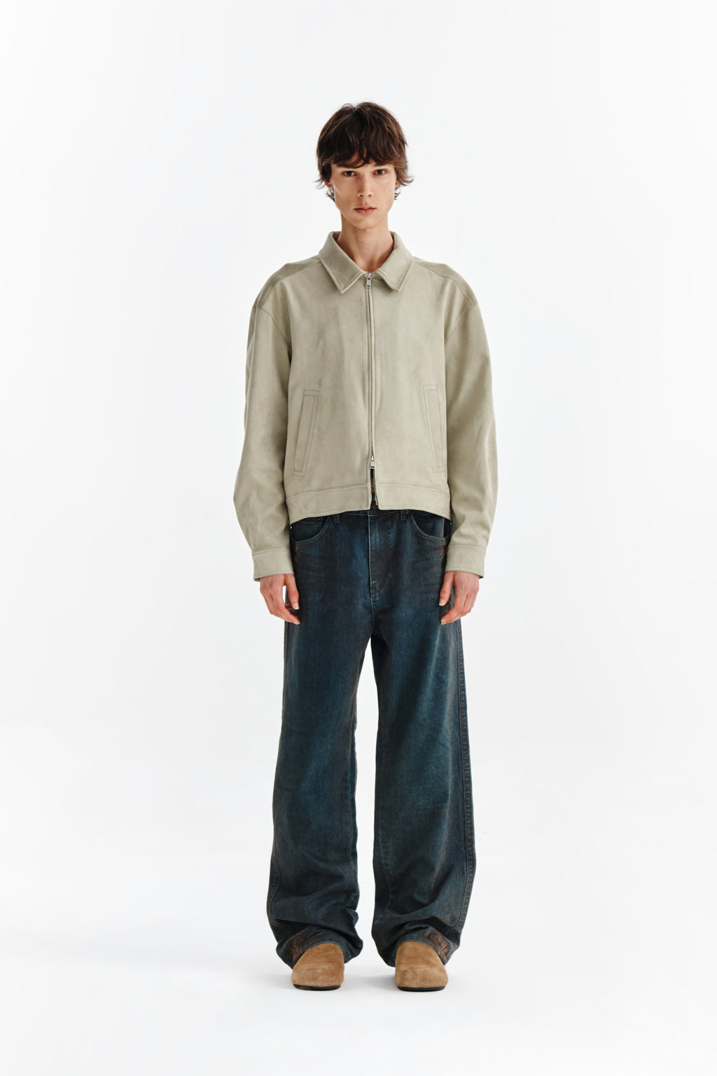 Matin Kim - Vintage Velvet Denim Pants (Blue) product image 5 | TRAB K-Fashion Australia