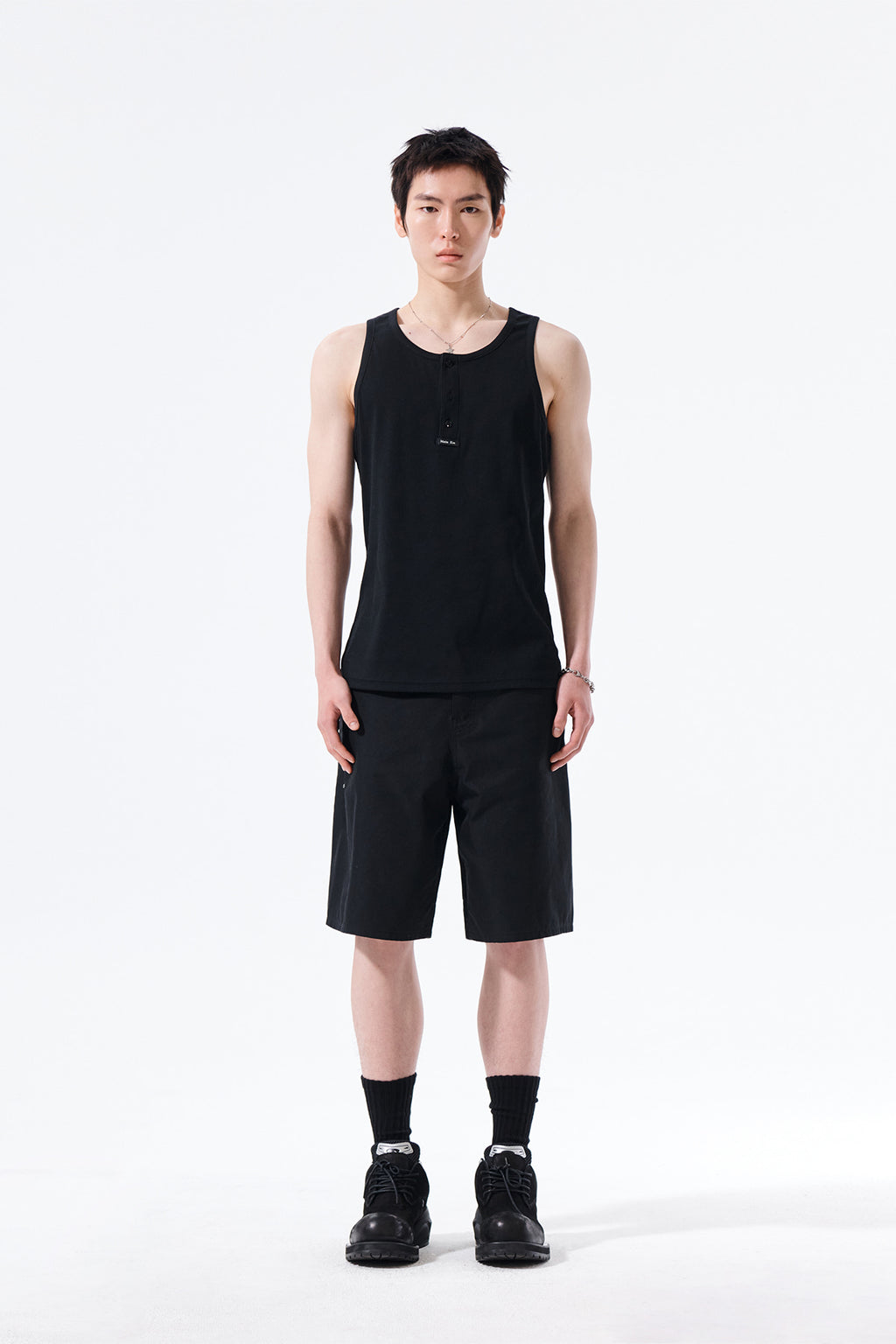 Matin Kim - Curved Seam Bermuda Pants (Black) product image 5 | TRAB K-Fashion Australia