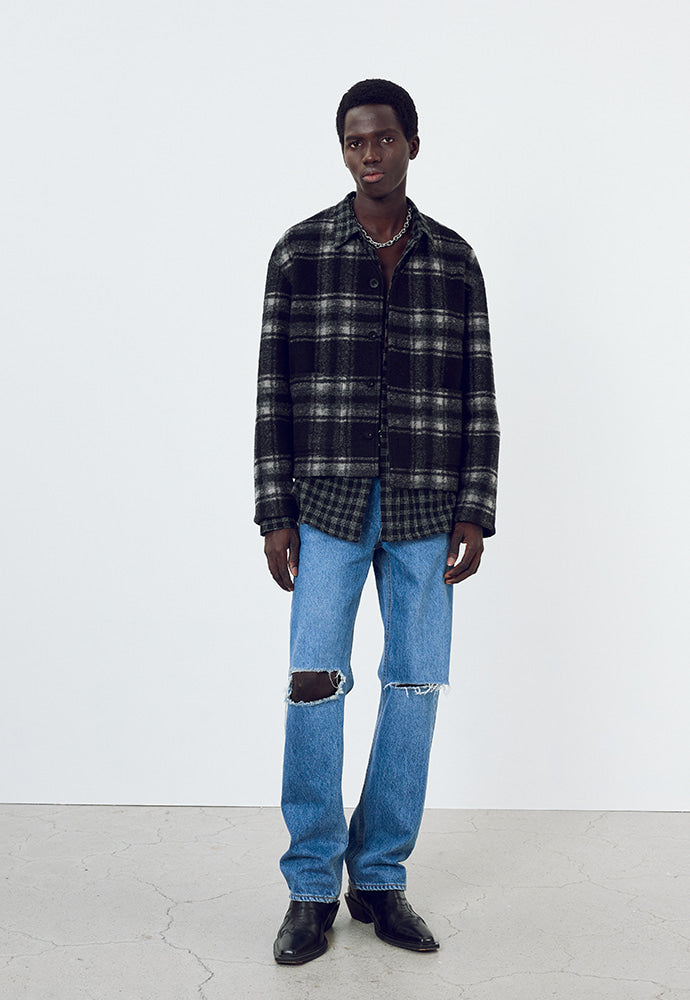 Tonywack - Straight-Leg Distressed Denim Jeans (Mid Blue) product image 2 | TRAB K-Fashion Australia