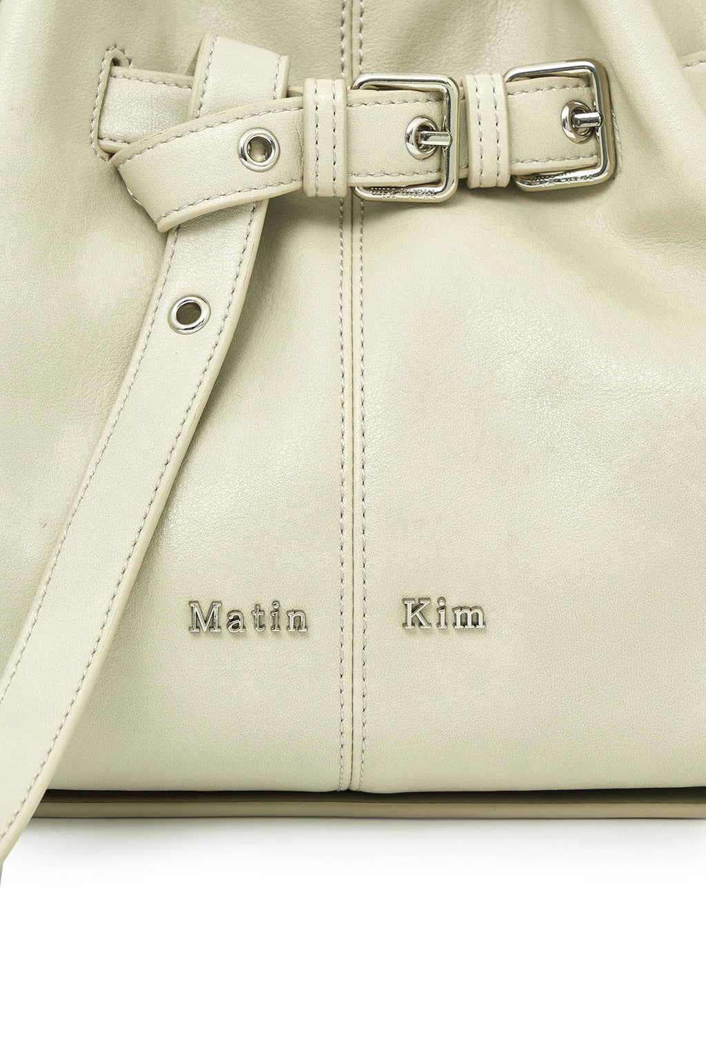 Matin Kim - Belted Volunn Small Bucket Bag (Ivory) product image 4 | TRAB K-Fashion Australia