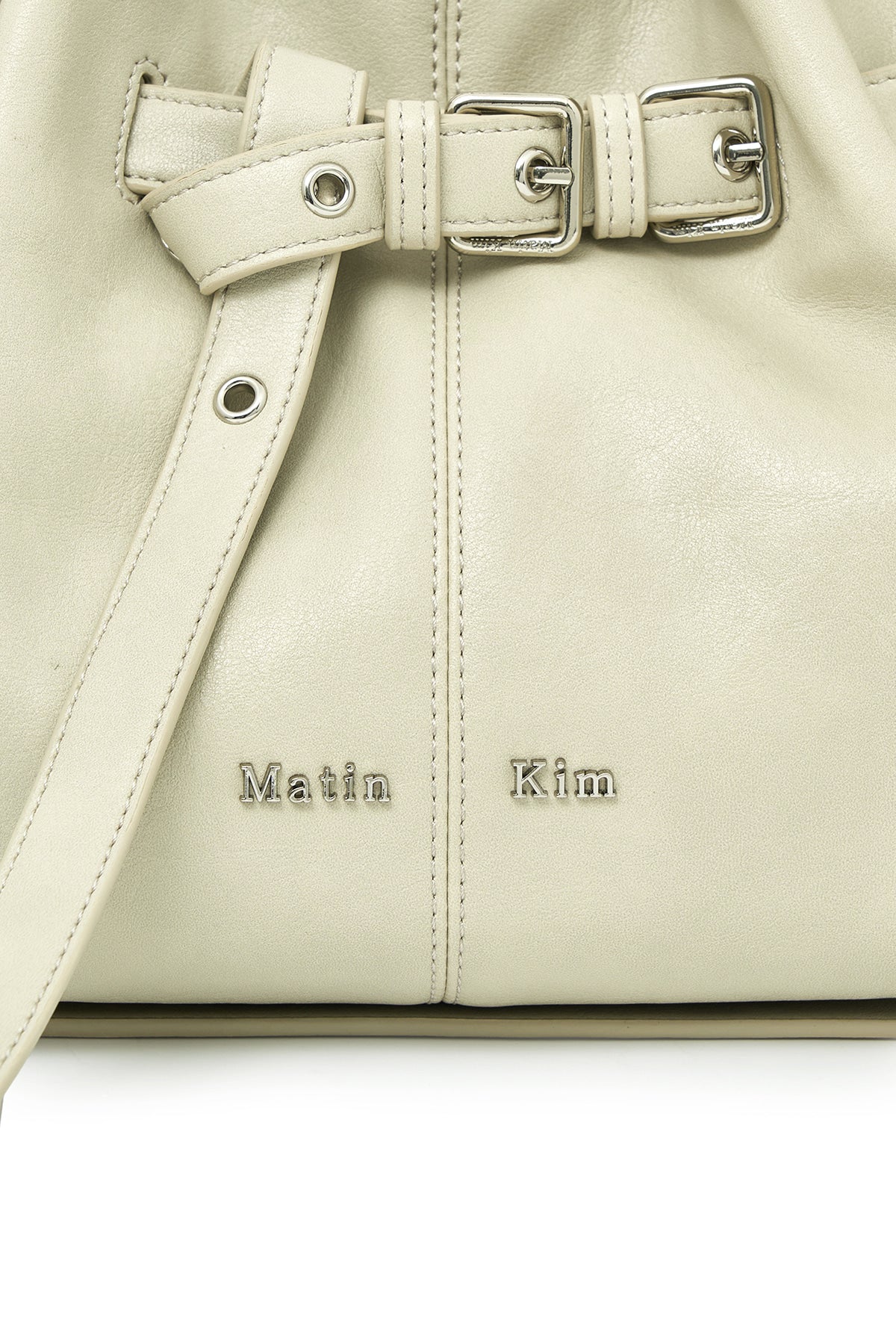 Matin Kim - Belted Volunn Small Bucket Bag (Ivory) product image 4 | TRAB K-Fashion Australia