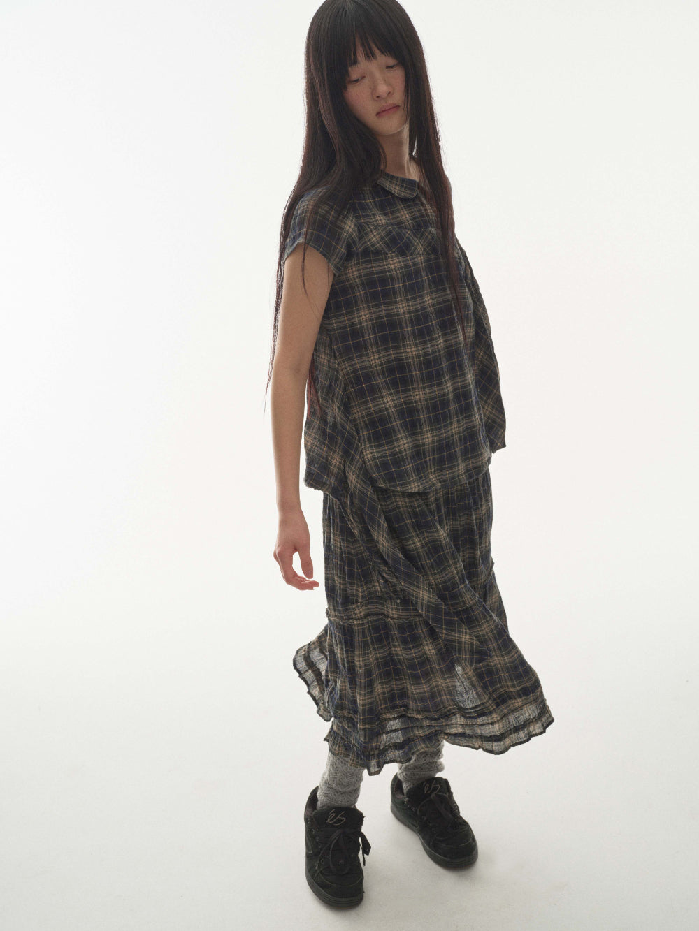 Coyseio - Shirring Midi Skirt Check product image 4 | TRAB K-Fashion Australia