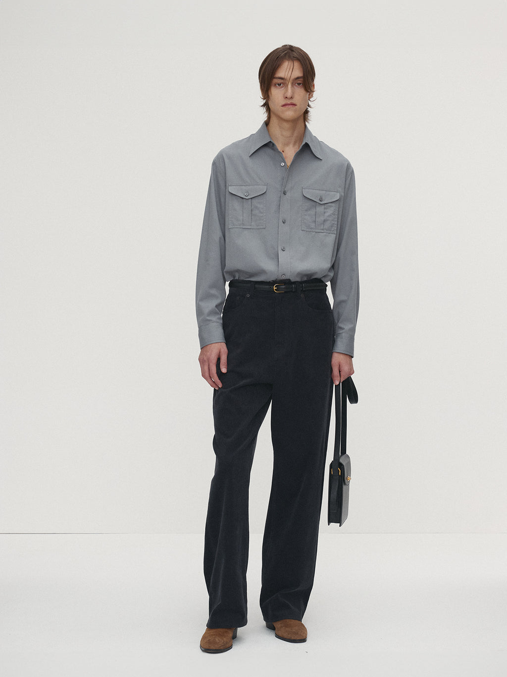 Tonywack - Sand-Washed Cotton Officer Shirt (Pale Blue) product image 2 | TRAB K-Fashion Australia