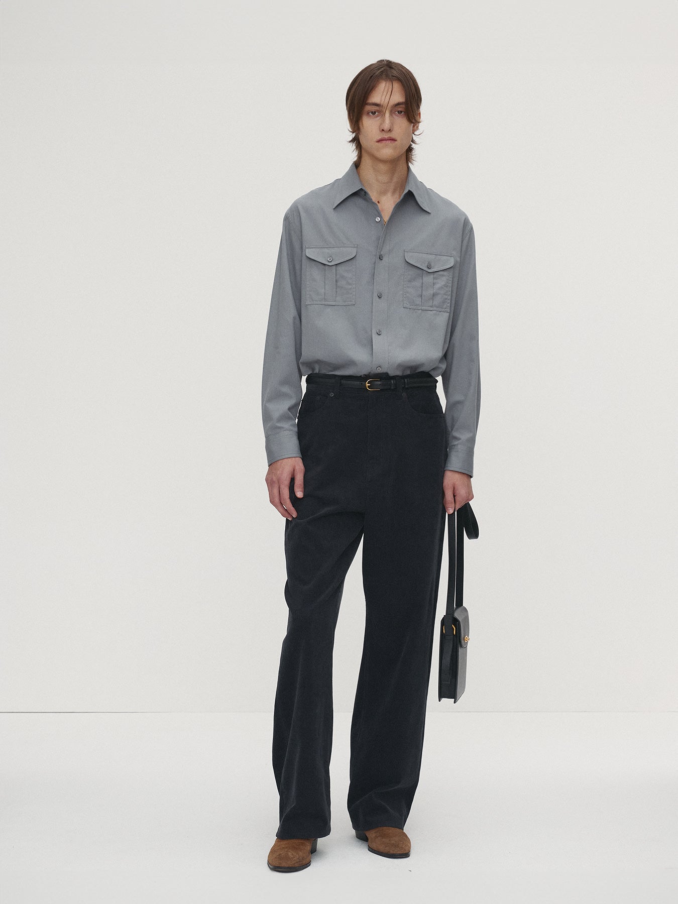 Tonywack - Sand-Washed Cotton Officer Shirt (Pale Blue) product image 2 | TRAB K-Fashion Australia