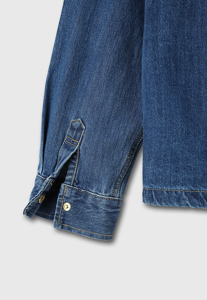 Tonywack - One Pocket Cropped Denim Blouson (Mid Blue) product image 13 | TRAB K-Fashion Australia