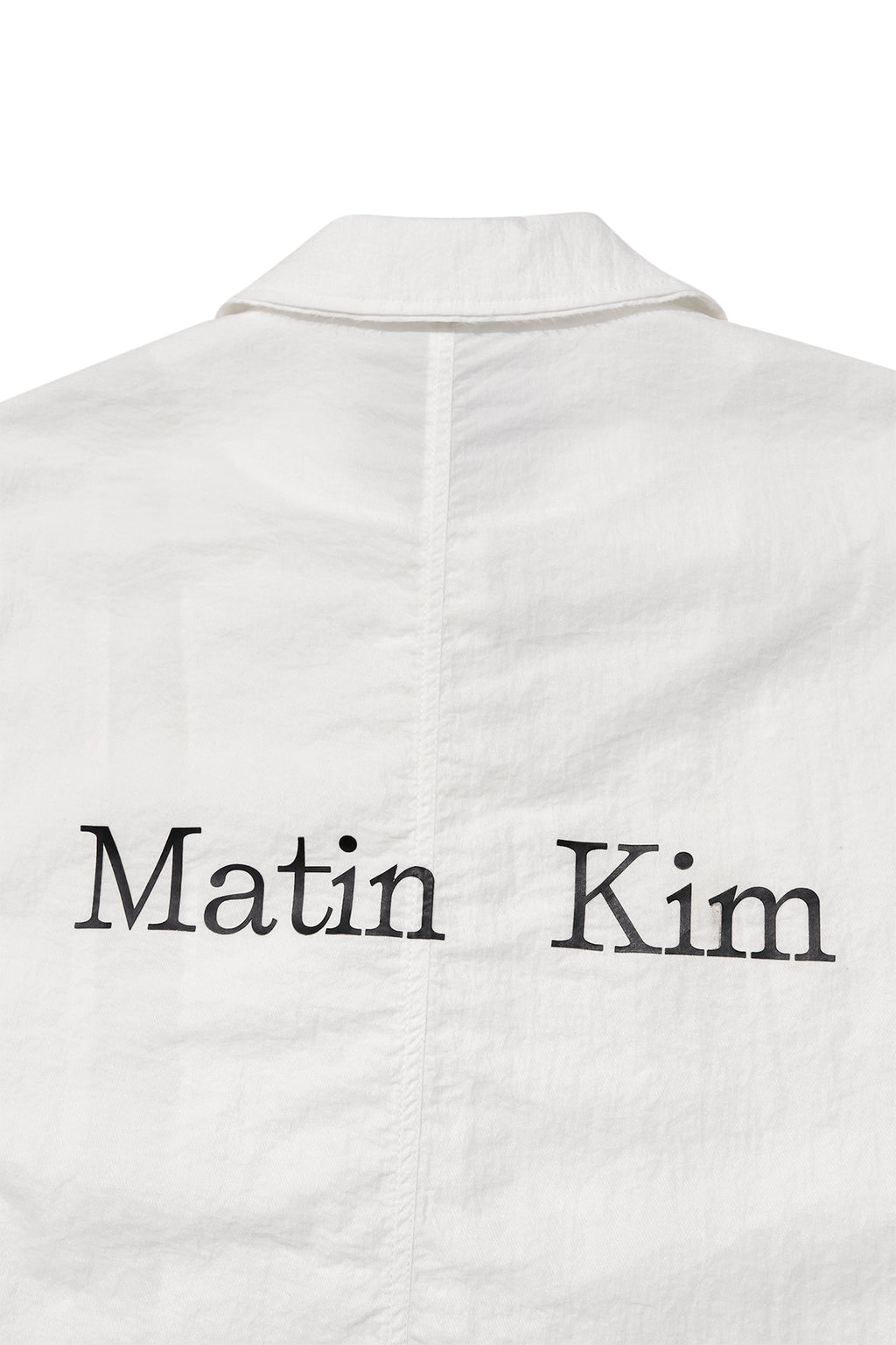 Matin Kim - Back Logo Point Nylon Long Coat (White) product image 6 | TRAB K-Fashion Australia